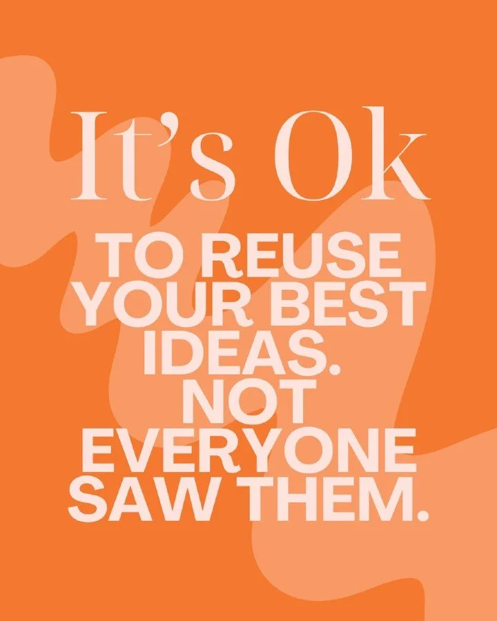 Business owners&hellip;
You do not need a brand new thought every week.

It&rsquo;s ok to reuse your good idea.
Not everyone saw it.

And even if they did?
Repetition builds trust.

Say it again.
Say it shorter.
Say it in a different format.

You&rsq