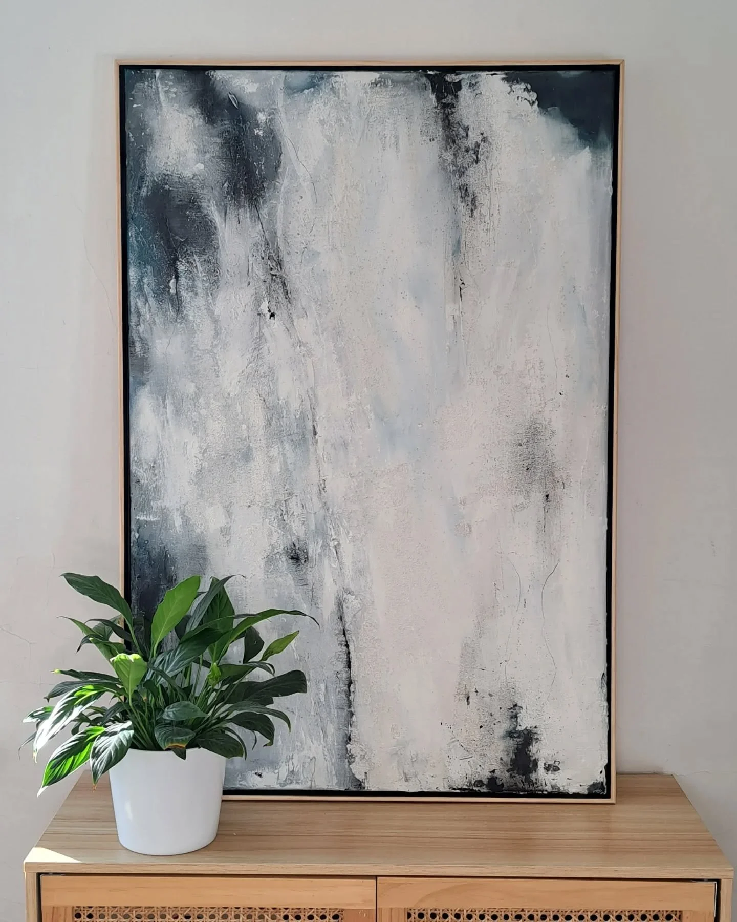 Still &amp; Heavy - Like a cold morning holding its breath before the day begins.

Mixed media on canvas, framed
610 x 910 mm

Now showing at @westergallery as part of the Silver and Cold exhibition, on view until August 2nd.