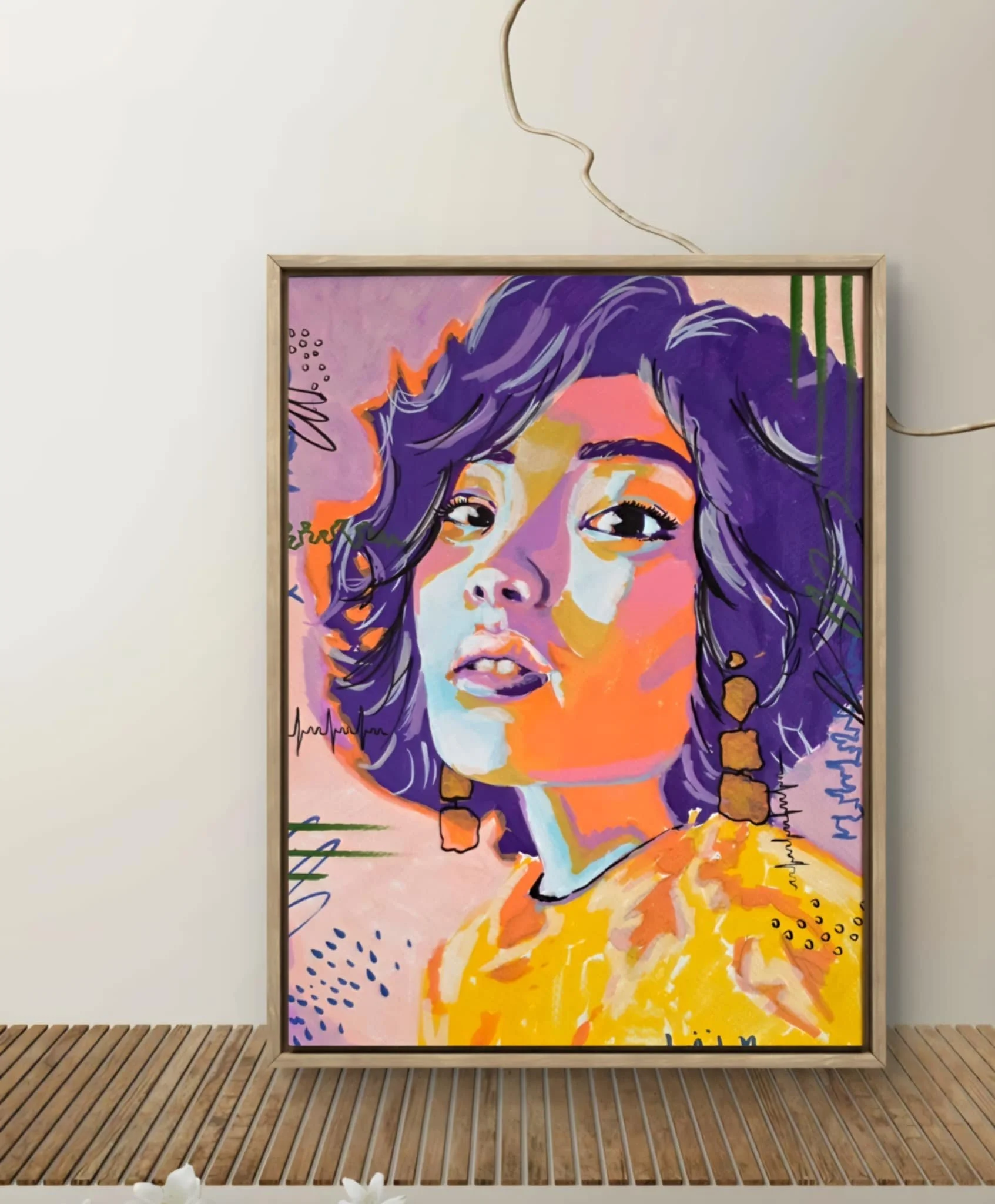 Marker Portrait on watercolor paper