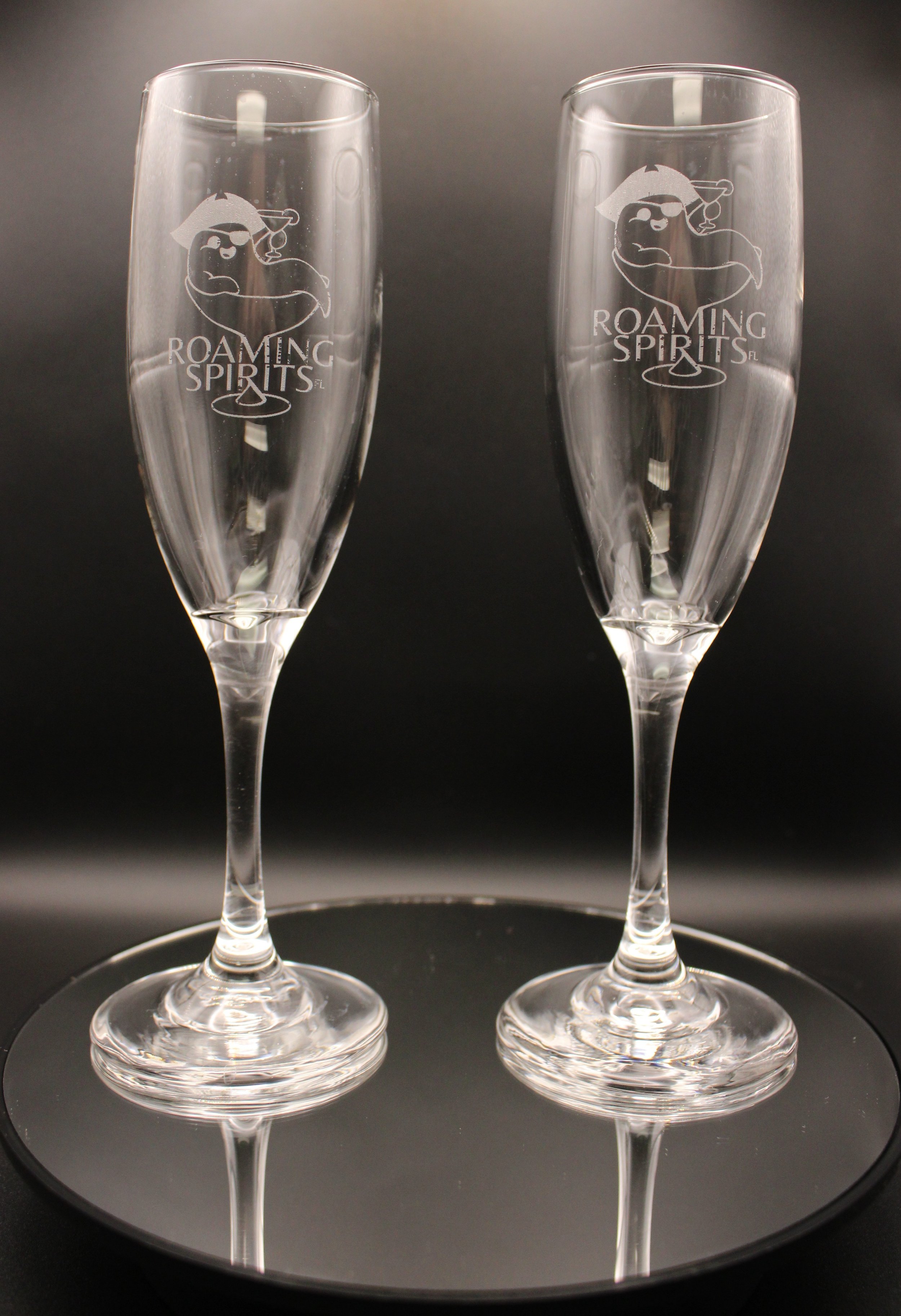 Glass Champagne Flute Engraving / His & Her Glass