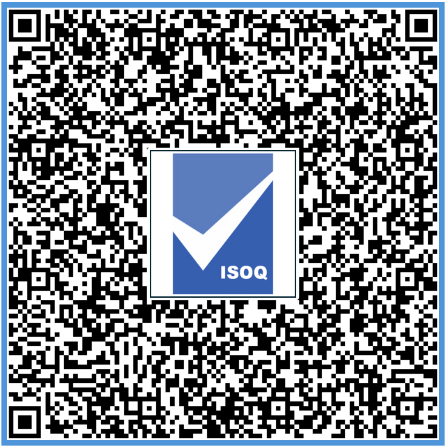 QR code with ISOQ logo in the center.