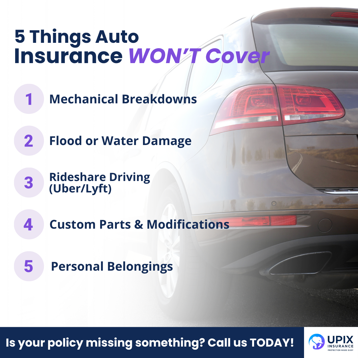 5 Things Your Auto Insurance May Not Cover