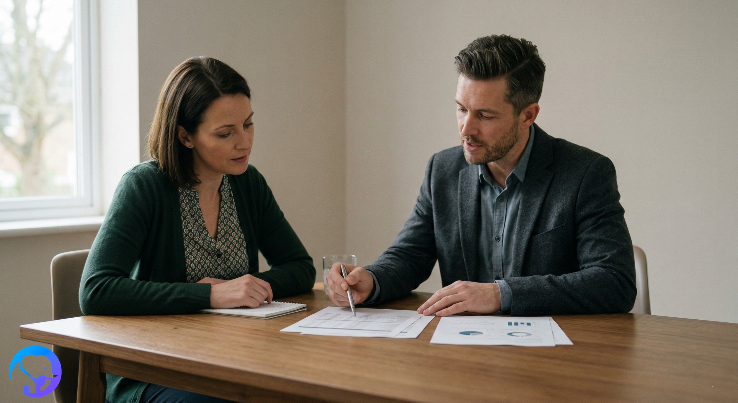 Licensed insurance agent explaining New Jersey auto insurance coverage options and 2026 law changes to a client.