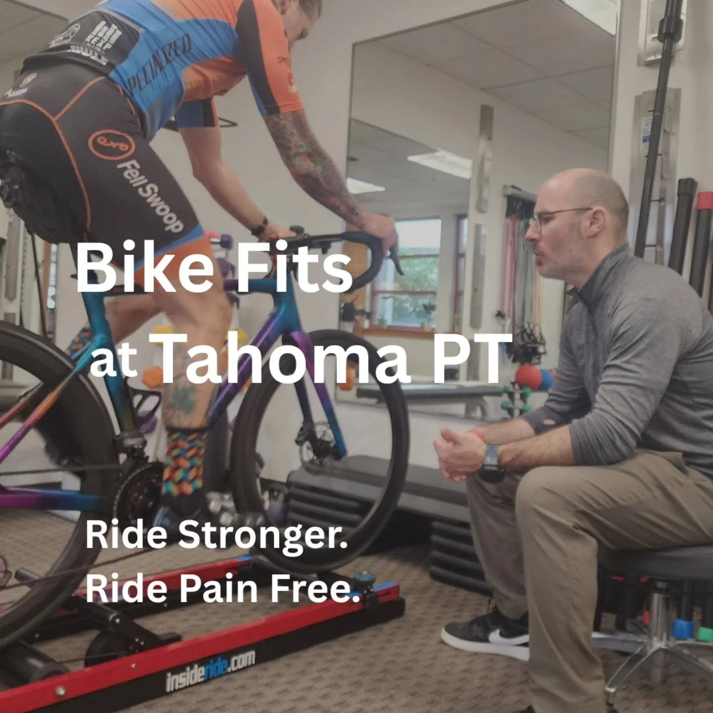 🚴&zwj;♂️ Bike Fit + Injury Prevention at Tahoma PT

At Tahoma PT, we love working with the cycling community. Whether you're logging big miles outside or grinding through indoor training sessions, your bike should fit your body &mdash; not the other