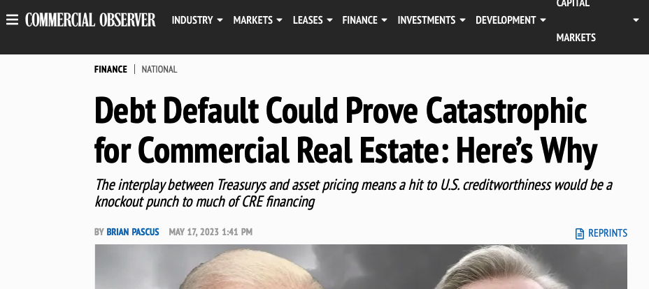 Debt Default Could Prove Catastrophic for Commercial Real Estate: Here’s Why