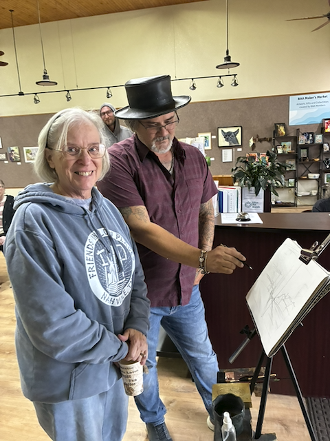 Plein Art workshop w/Jeremy Serna and a smiling young student