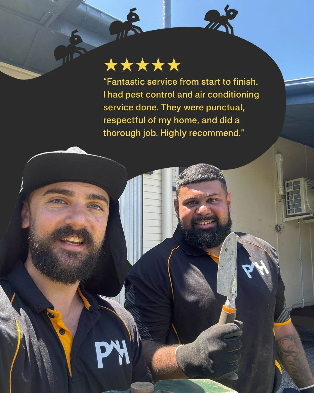 Here&rsquo;s another ⭐⭐⭐⭐⭐ review we&rsquo;re grateful for:

&ldquo;Fantastic service from start to finish. I had pest control and air conditioning service done. They were punctual, respectful of my home, and did a thorough job. Highly recommend.&rdq