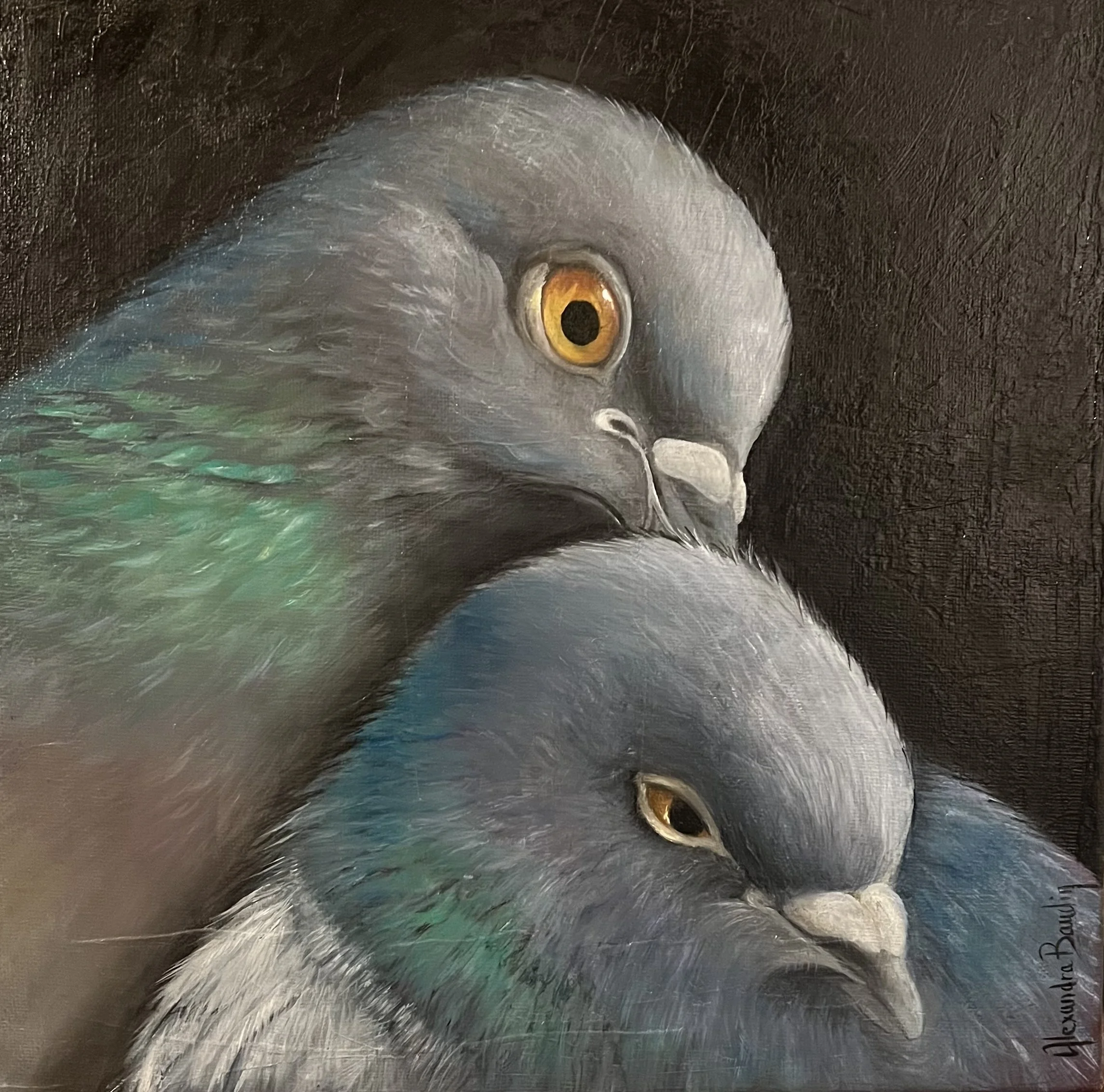 "St Valentin" huile sur toile 30x30