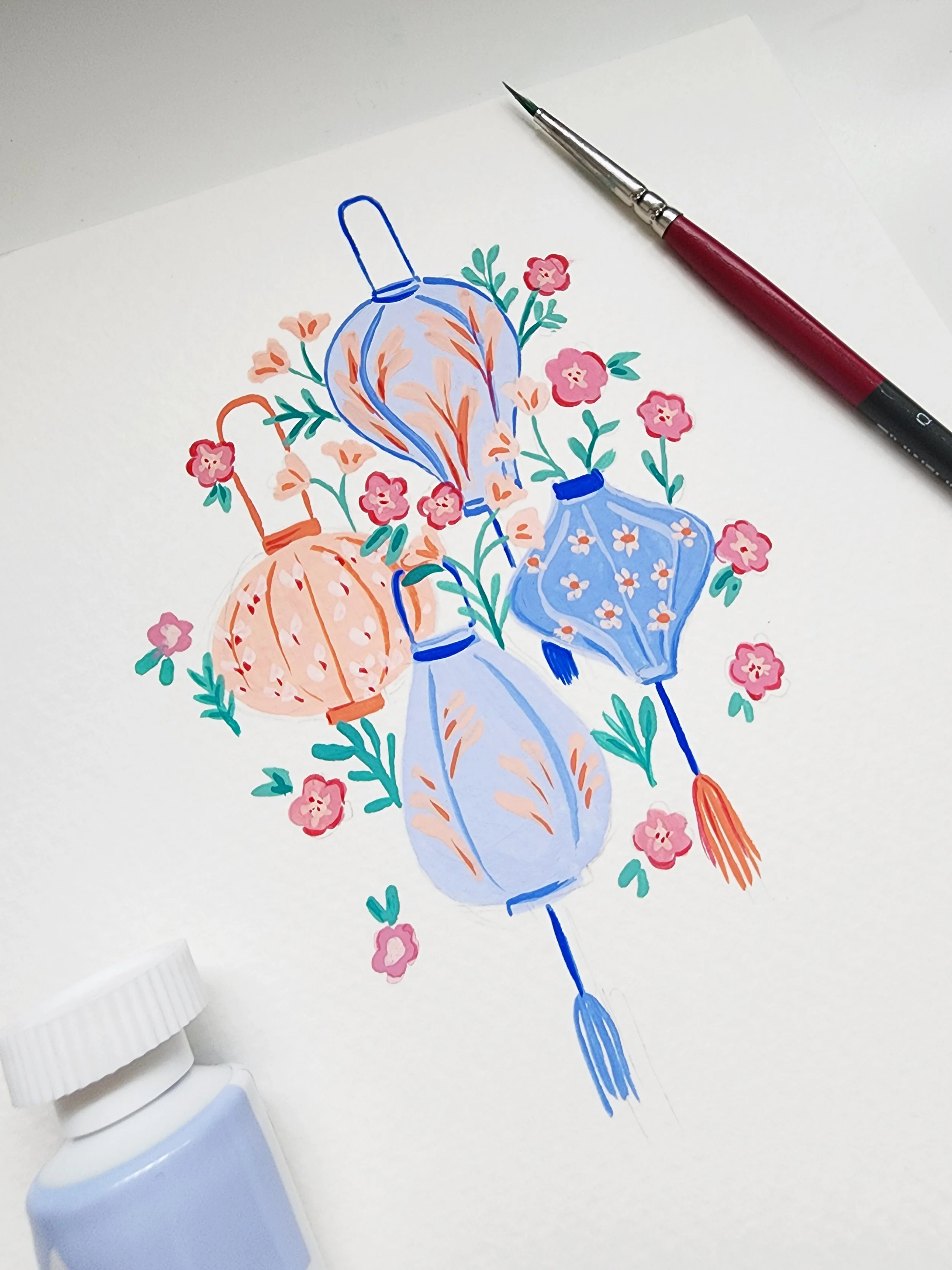hand-drawn floral pattern licensed with small Instagram account