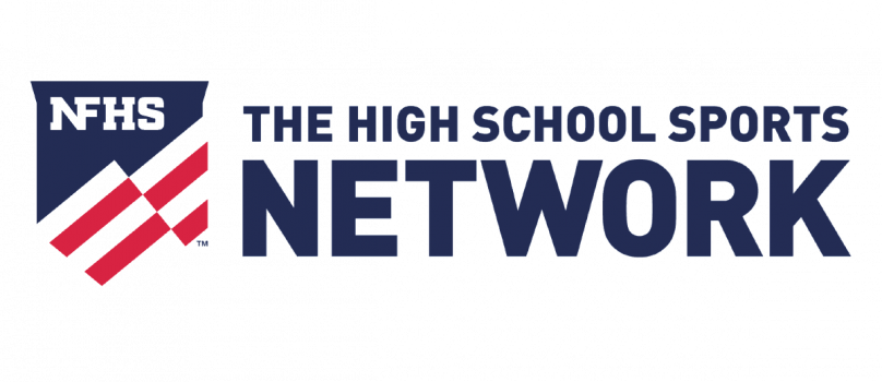 Logo for the high school sports network featuring the initials 'NHS' and stylized red and black stripes.