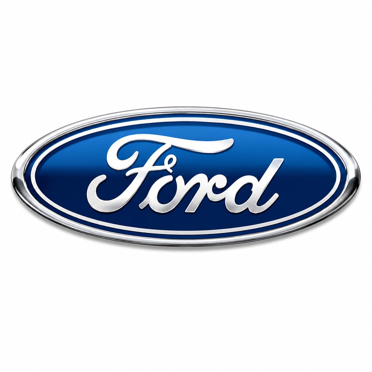 Blue Ford logo with white text on a white background.