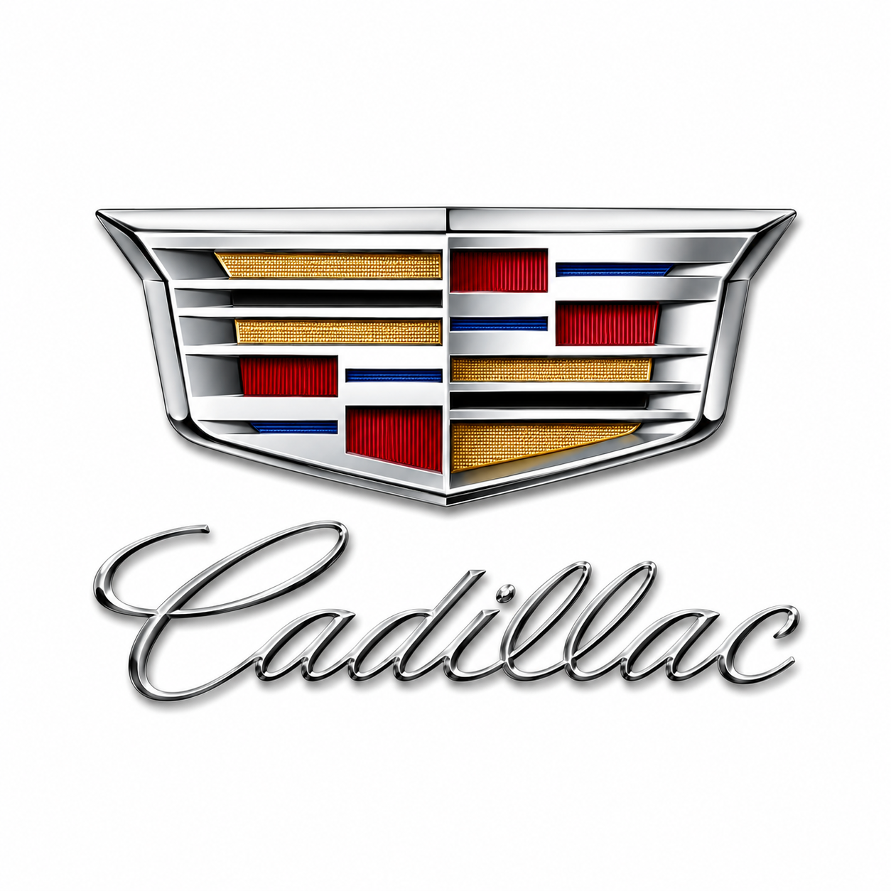 Cadillac emblem with stylized Cadillac script below.