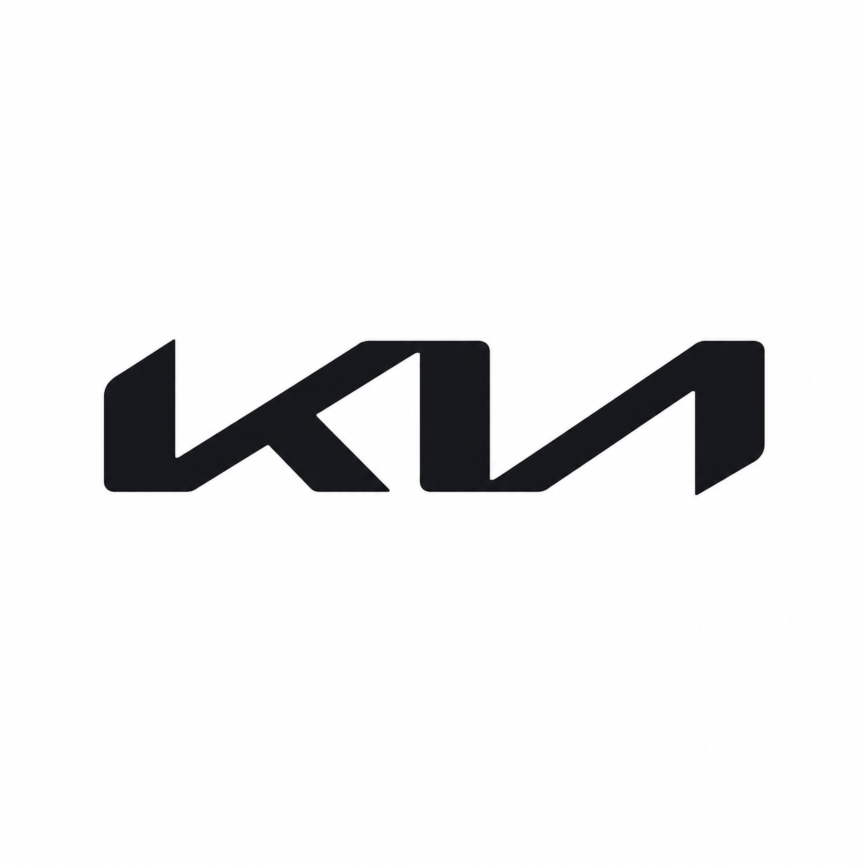 Stylized black geometric logo on a white background.