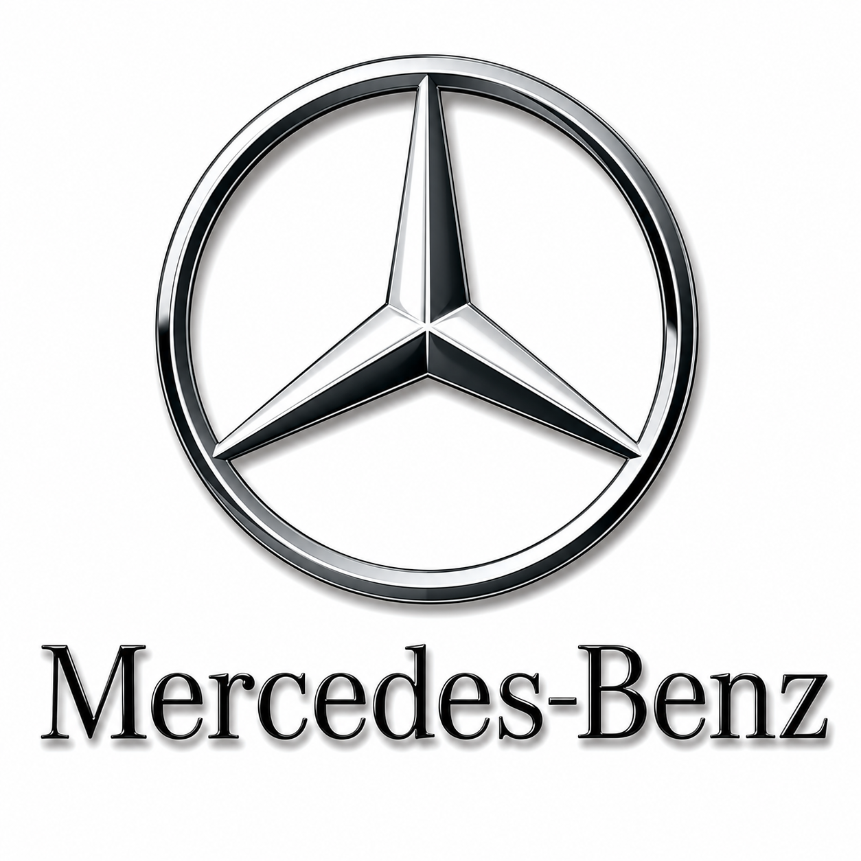 Mercedes-Benz logo with the brand name below it in black text.