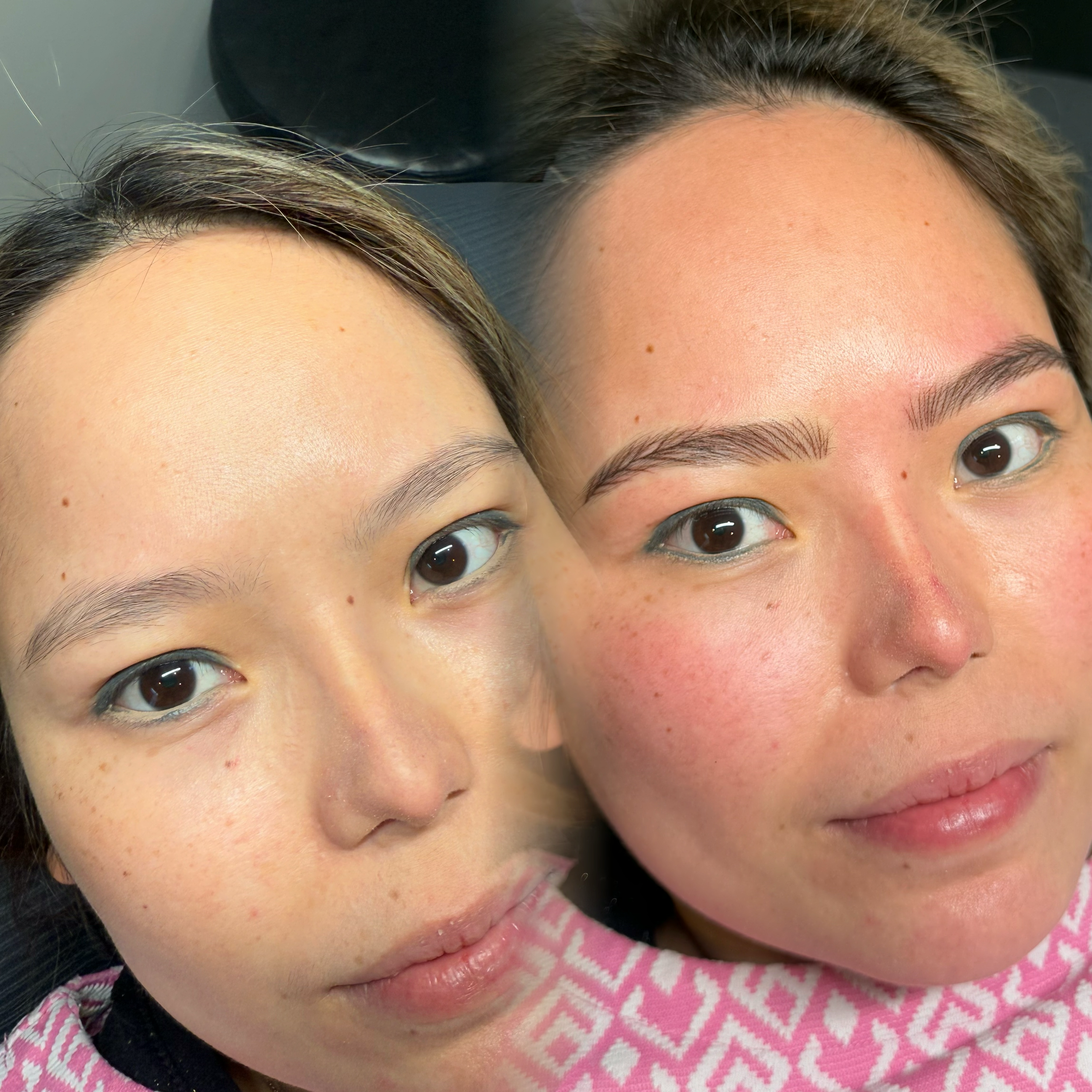 Soft nano brow cosmetic tattoo in Christchurch ideal for sparse brows and clients wanting natural looking Asian brow shaping