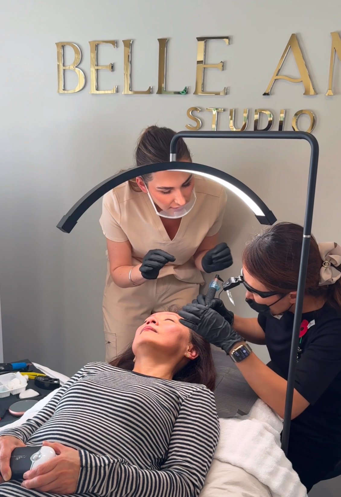 Professional training in brow tattooing and lip blush tattoo at Christchurch beauty academy