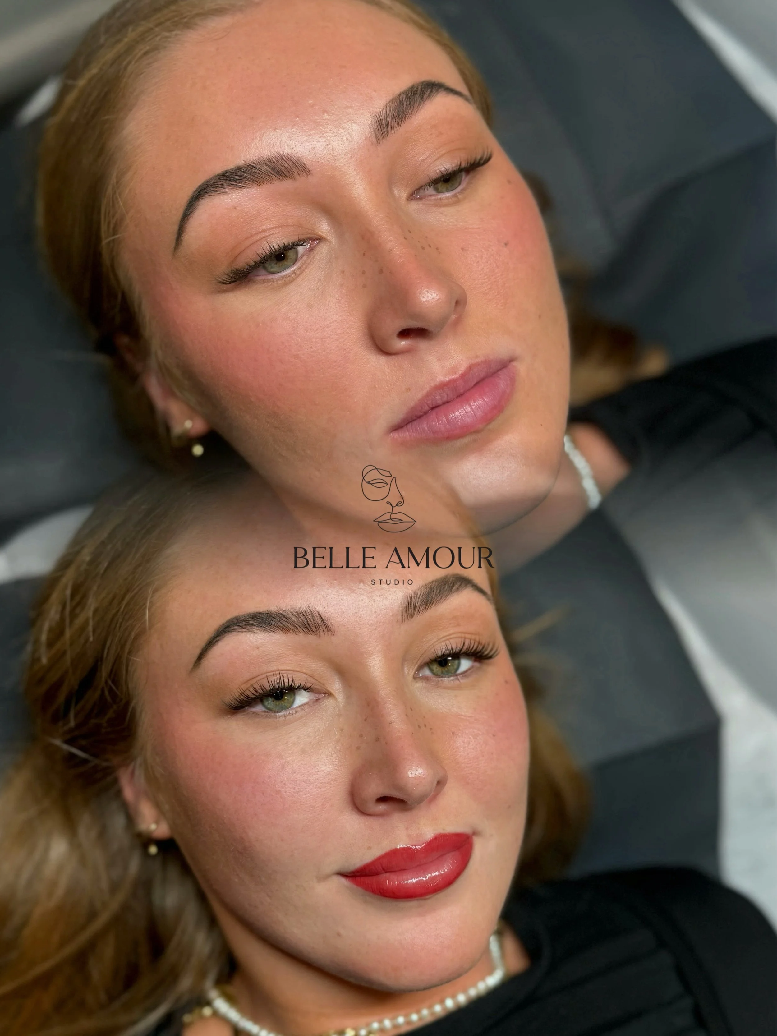 Soft ombre` Lip Blush 👄 

How stunning is my client?! 

Our base: This colour is called clay, described as and will heal a Caramel brown with a slightly pink undertone. Mixed with another pigment to match our inspiration colour 💄 

Lip blush always