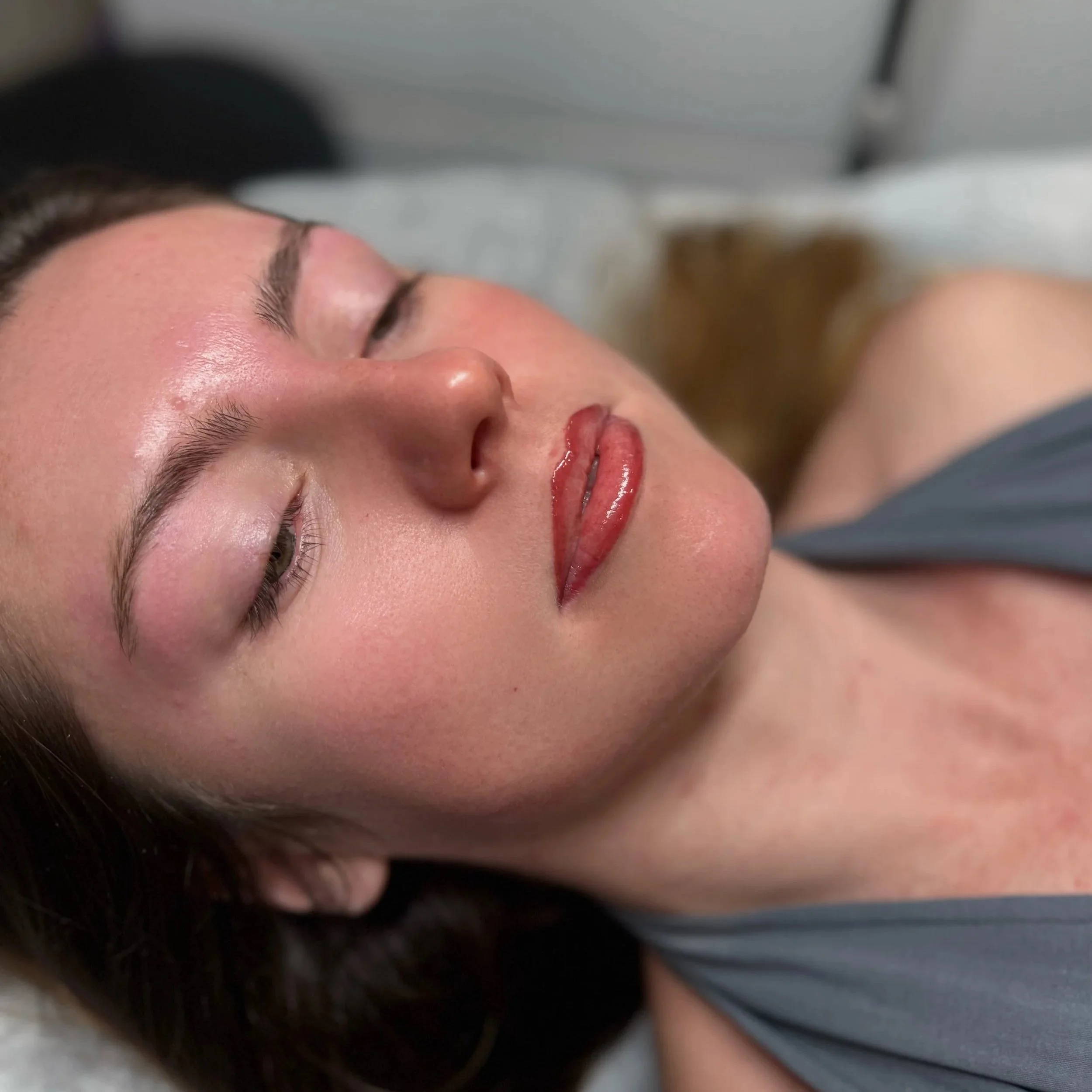 Natural ombre lip blush tattoo healed results in Christchurch