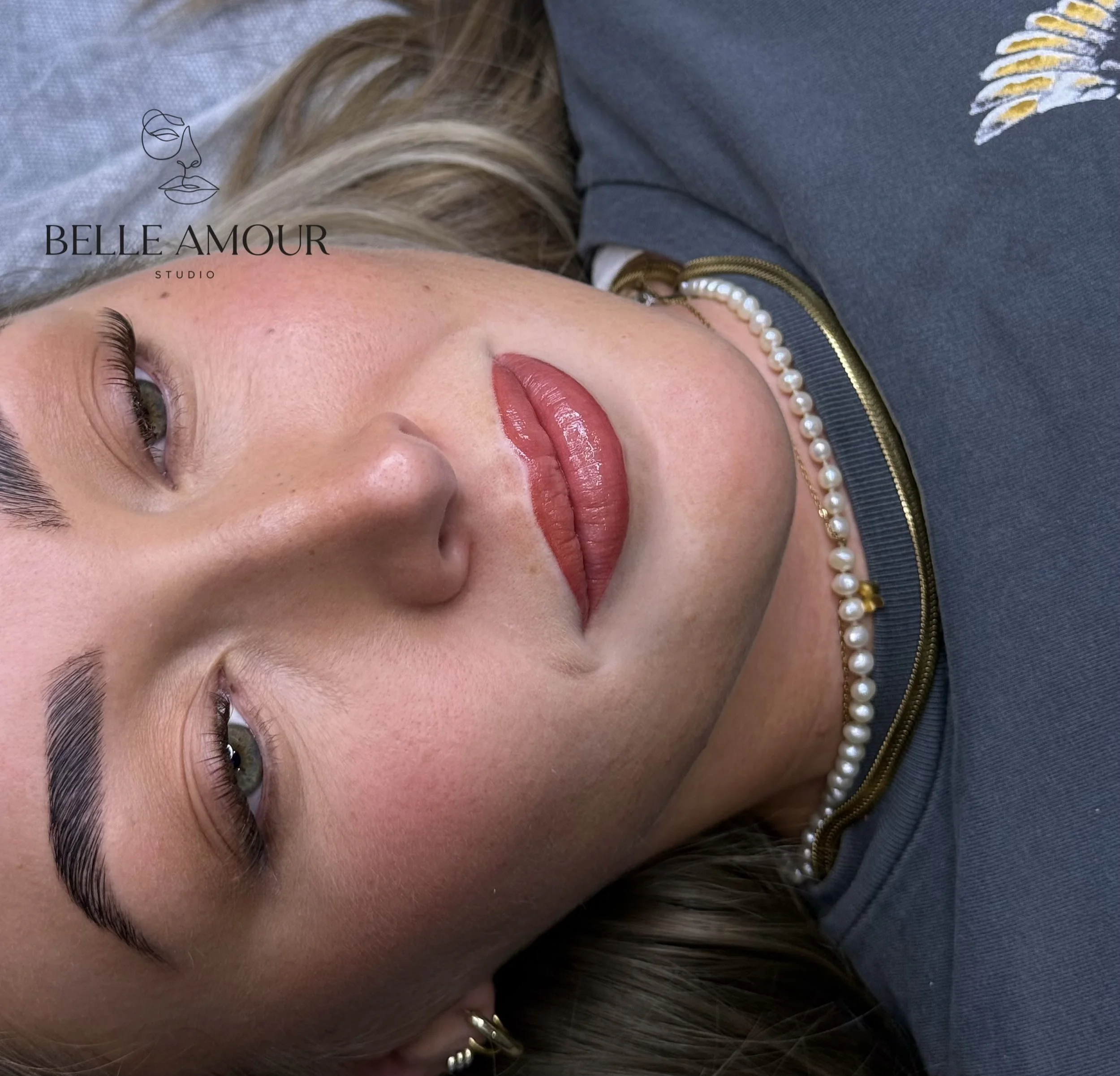 Lip blush Christchurch NZ – soft pink lip tattoo results at Belle Amour Studio