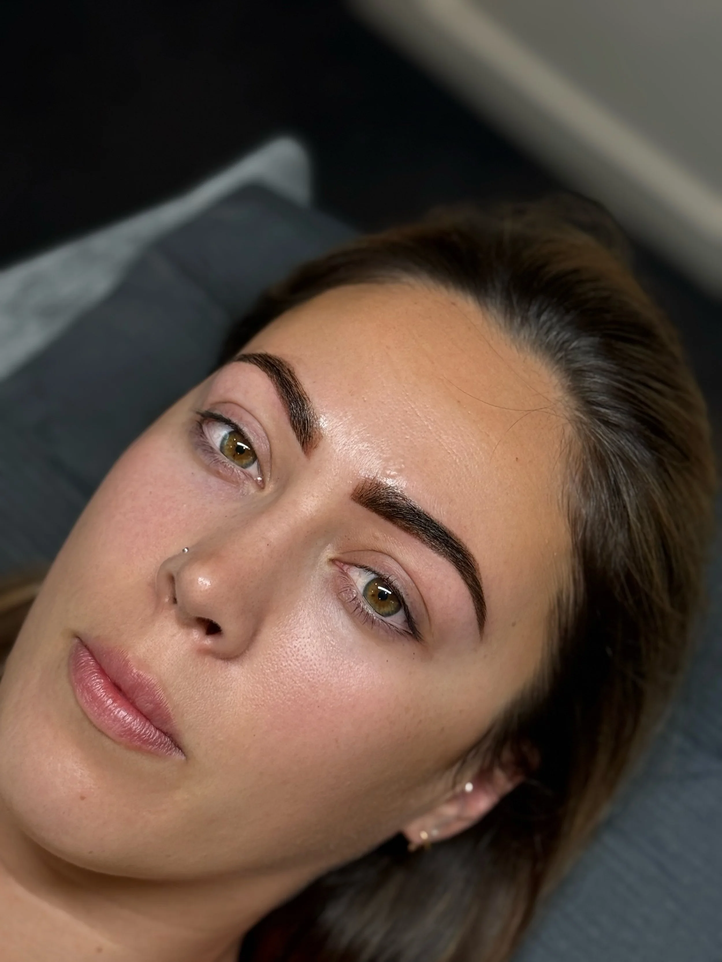 Professional brow tattooing at Belle Amour Studio in Christchurch for natural, long-lasting brows