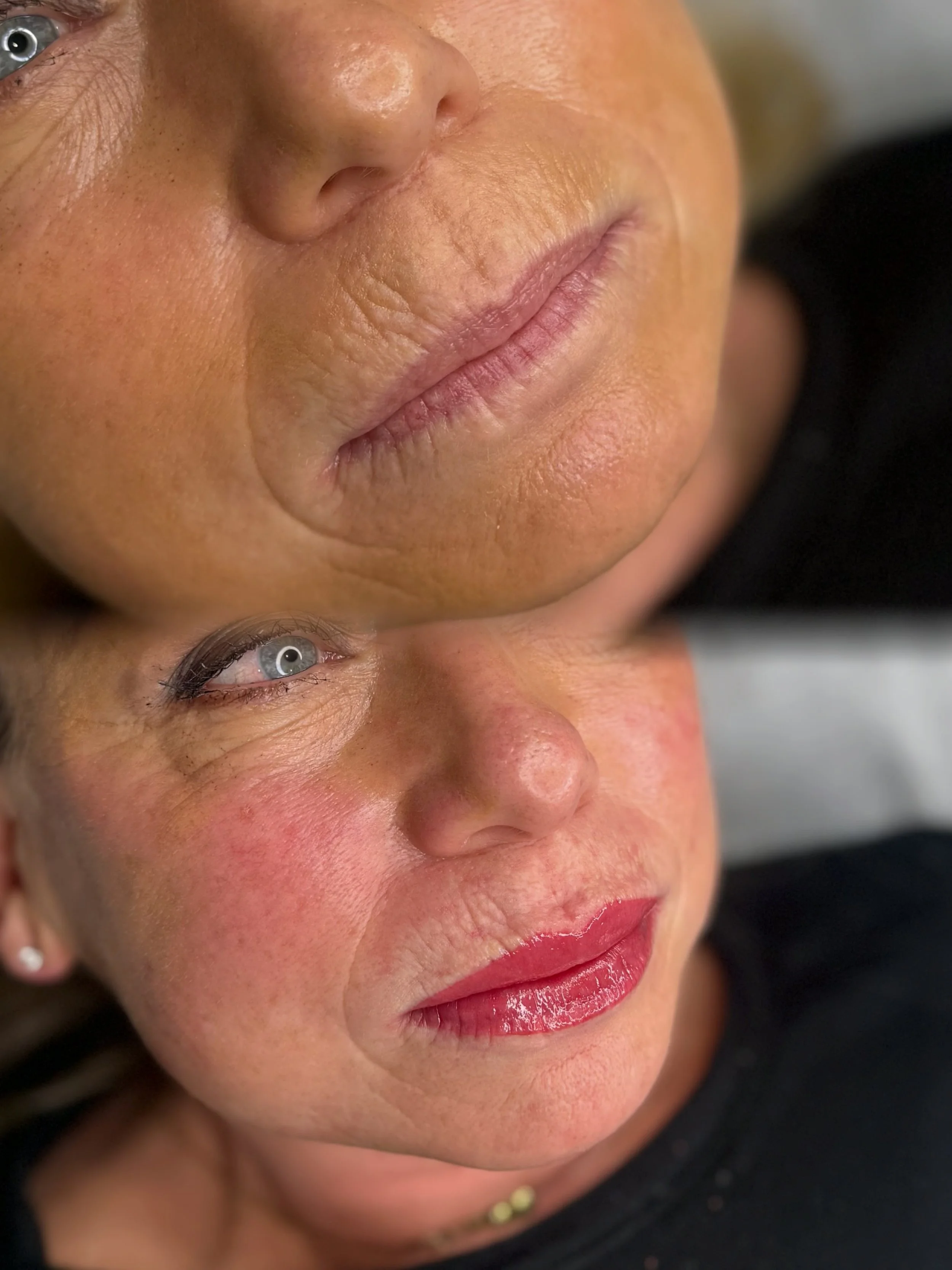 Natural looking lip blush cosmetic tattoo for enhanced lip colour in Christchurch