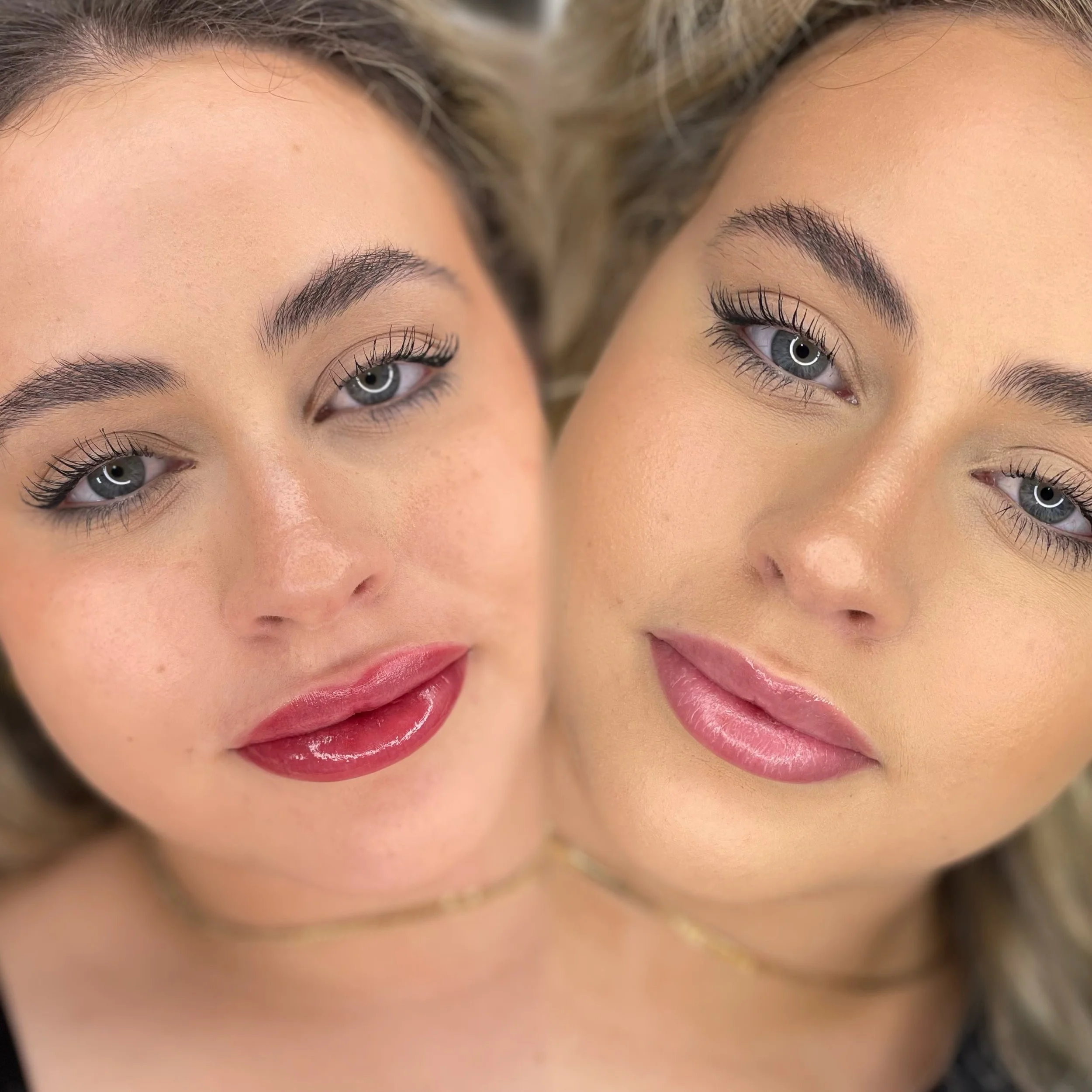 After healing lip blush in Christchurch with even, long-lasting colour at Belle Amour Studio