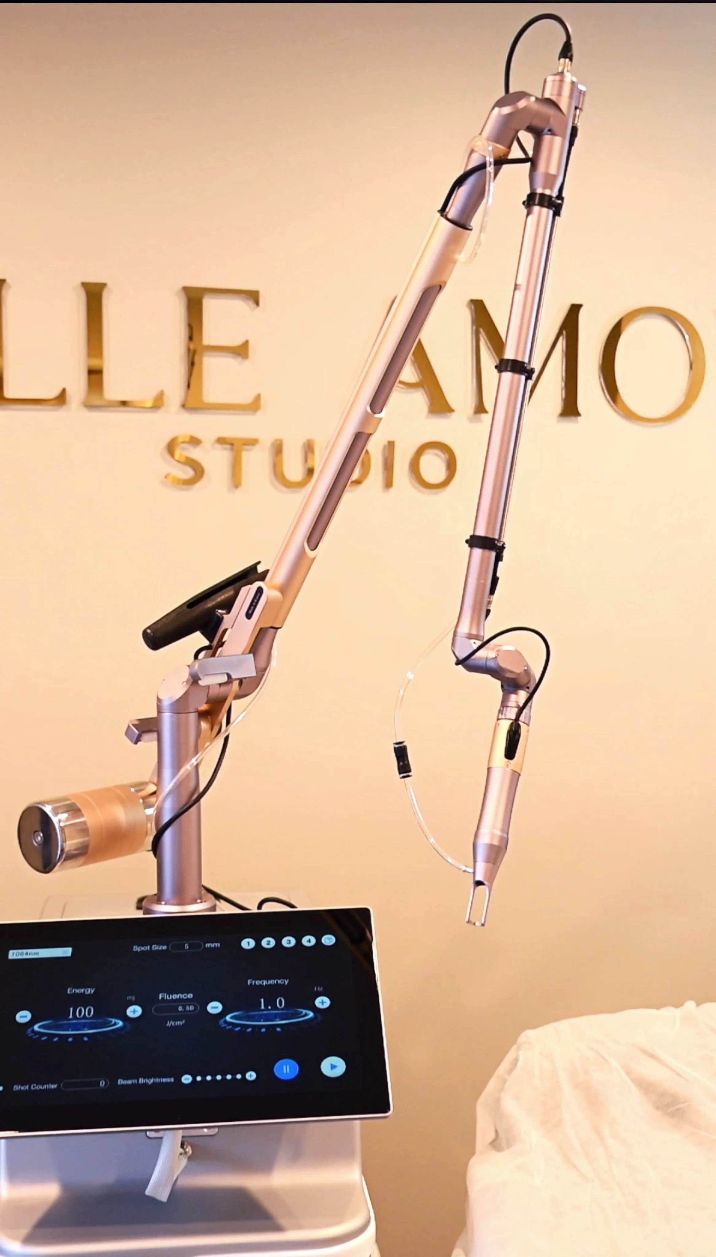 Professional laser technology at Belle Amour Studio in Rolleston, Christchurch, providing Carbon Laser Facials, pigmentation treatments and advanced skin rejuvenation.