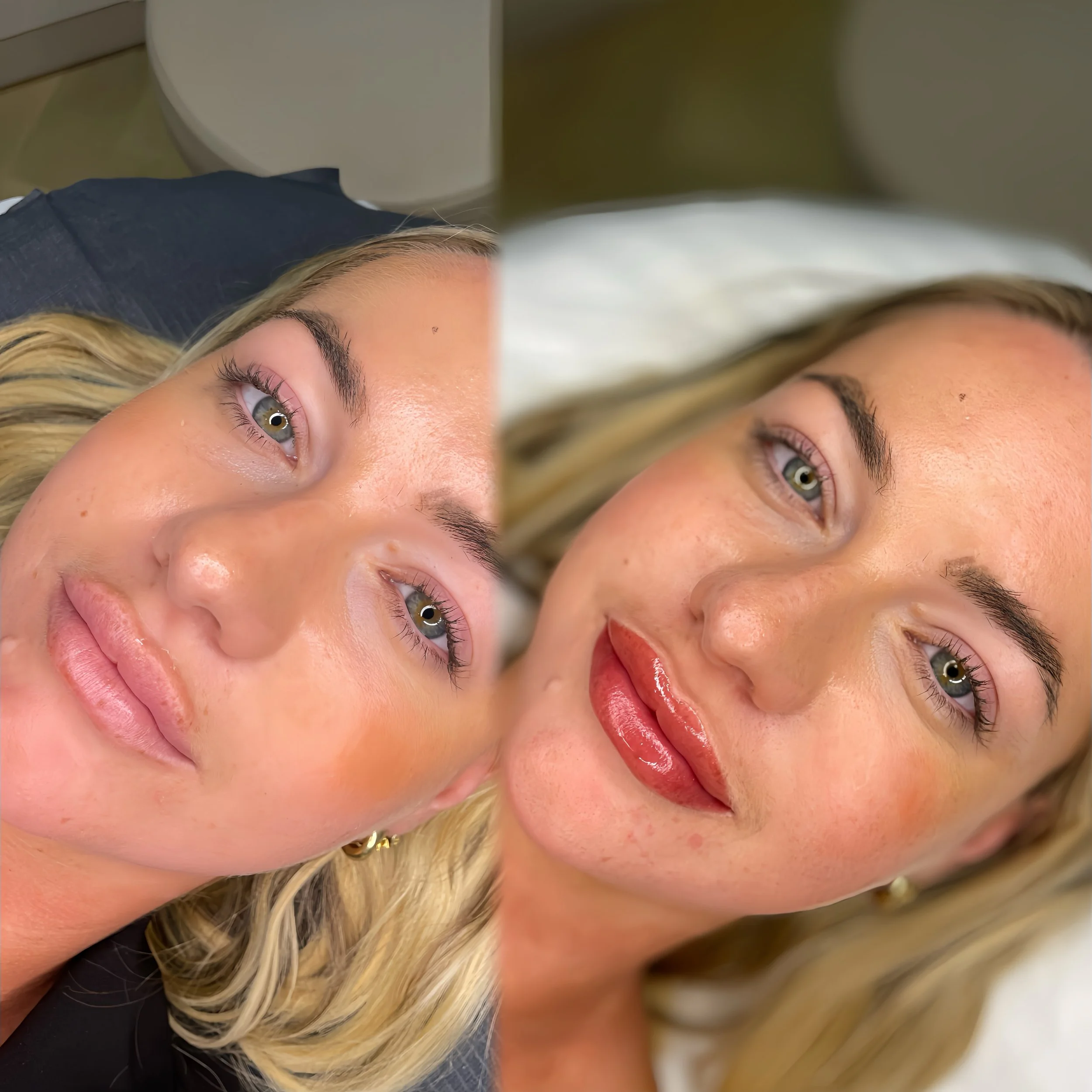 Beautiful healed lip blush tattoo results from Belle Amour Studio Christchurch.