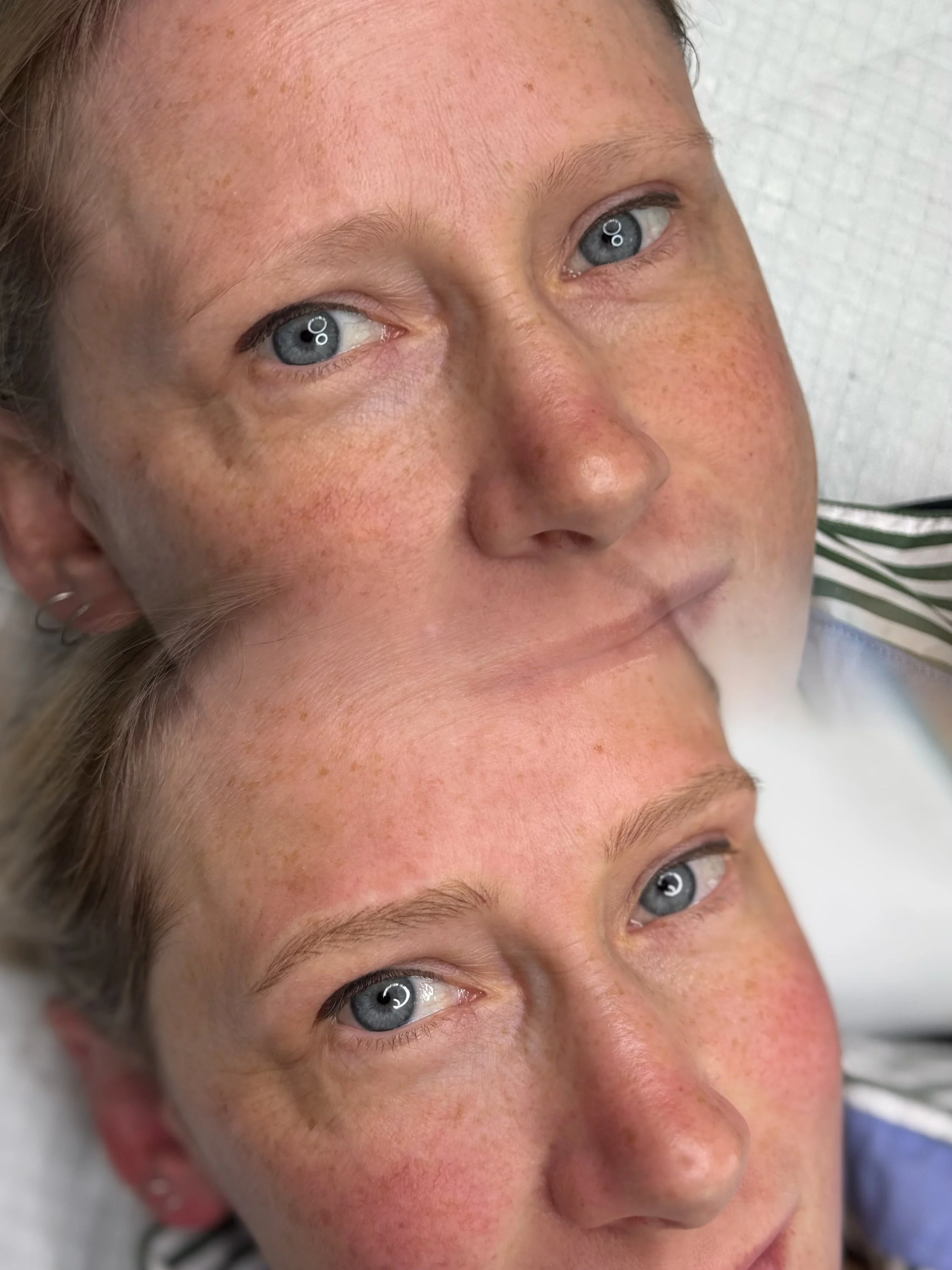 Hyperrealism nano brows creating natural hair strokes in eyebrow tattoo