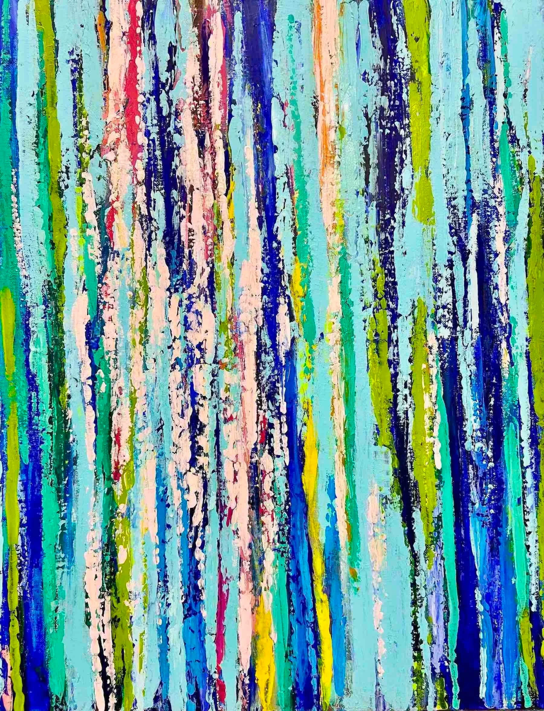 Threads of Time (2023), acrylic 60x80cm