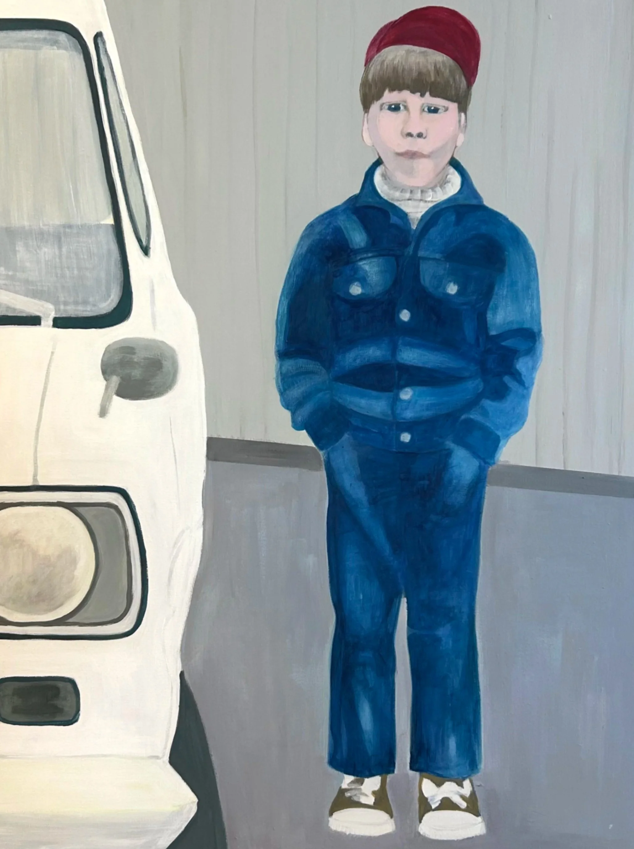 Boy and Car (2024), acrylic 60x80 cm