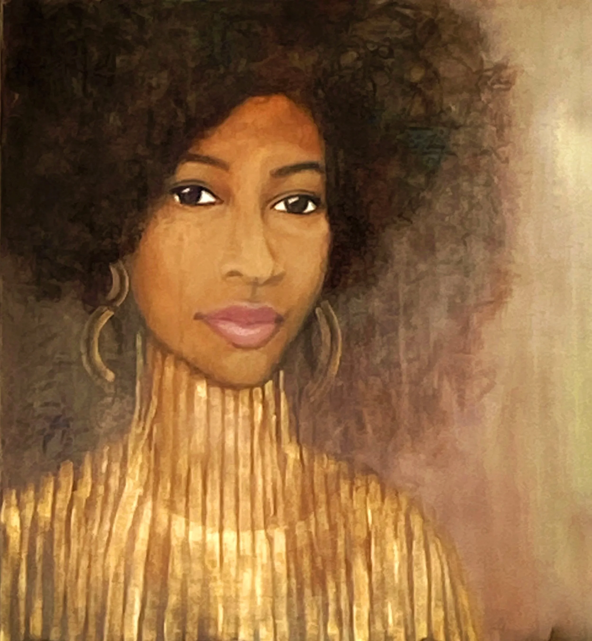 Halo of Curls (2020), acrylic 60x70cm