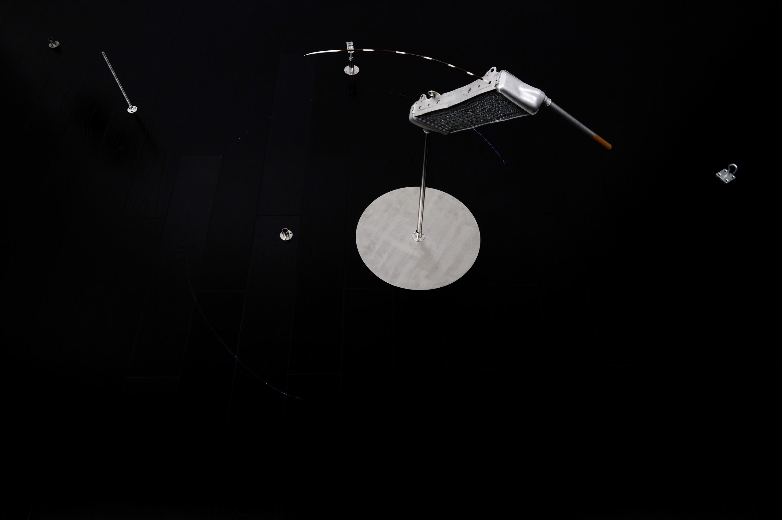 
Rest, 2024-2025, 40x93cm, Car Radiator, Propane Quill, Steel, Hardware and Acrylics Paint