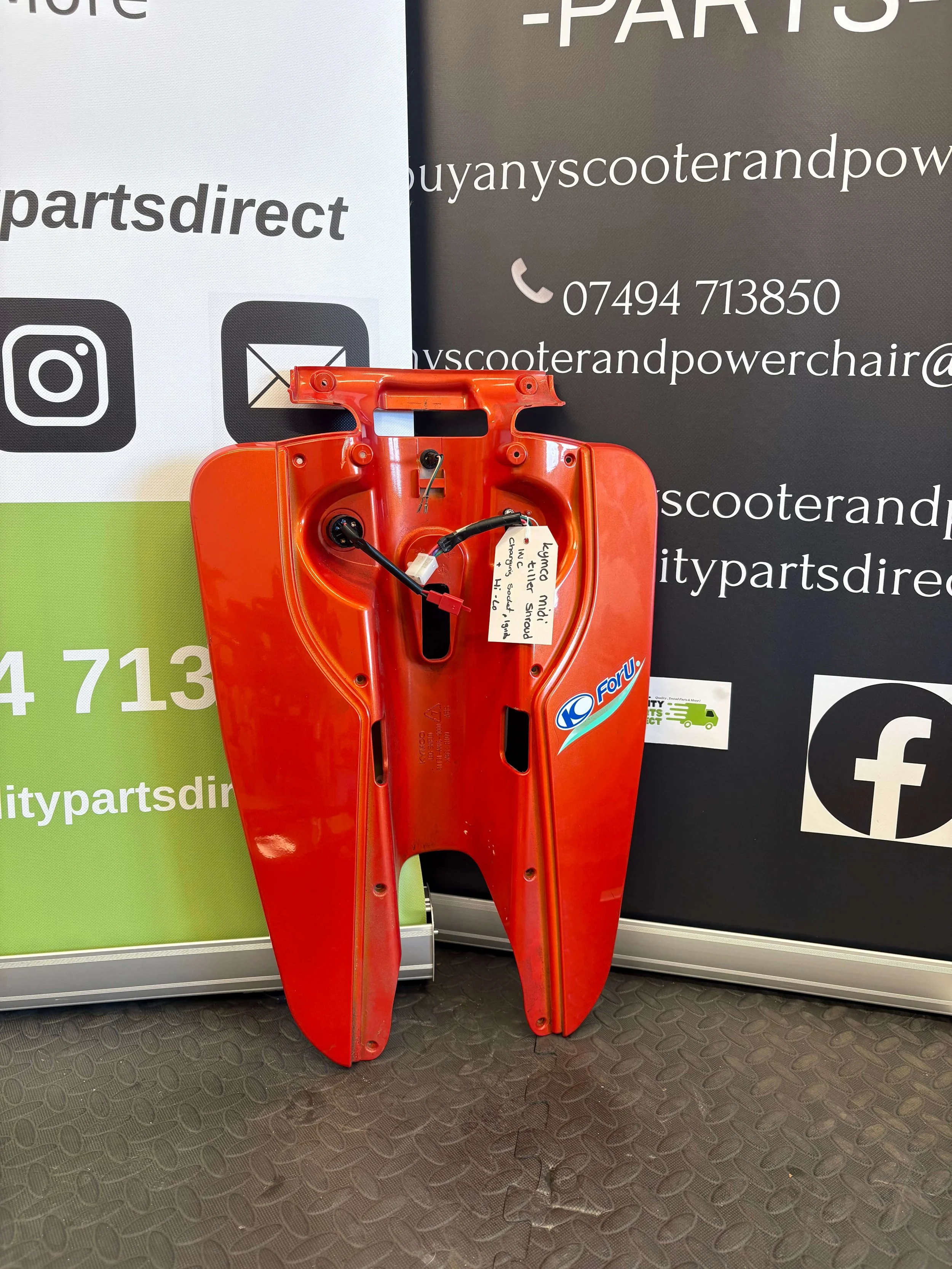 Kymco Midi XLS Main Tiller Shroud - Orange (Inc Socket)