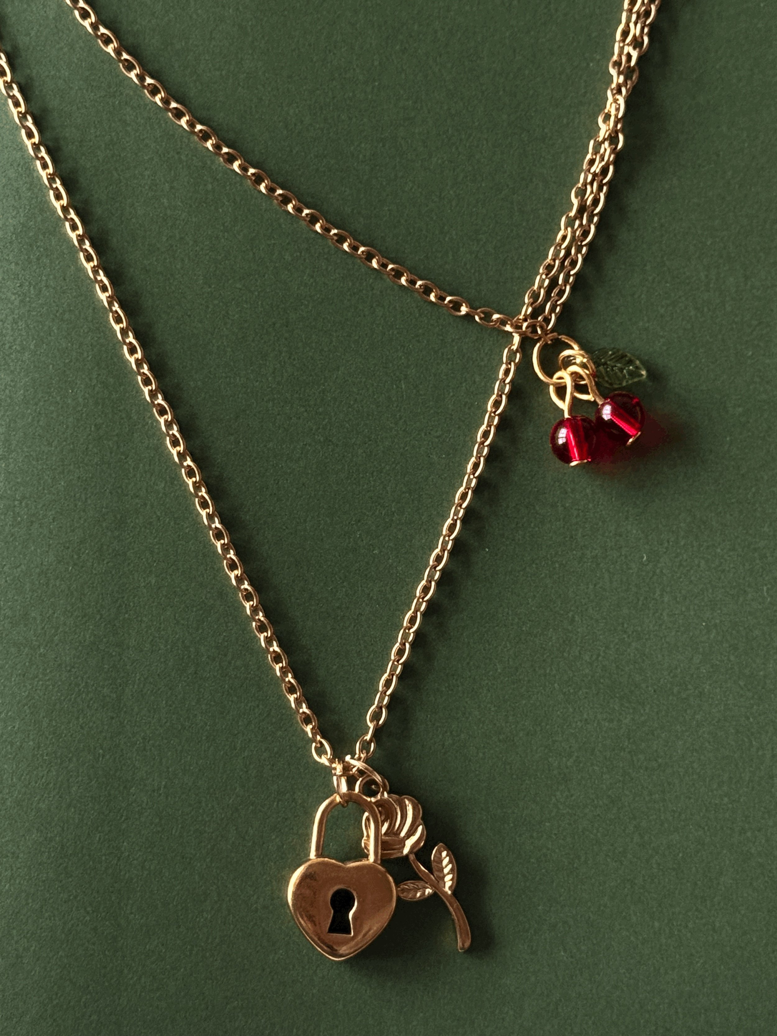 Sweet Cherry Double Layer Necklace๐