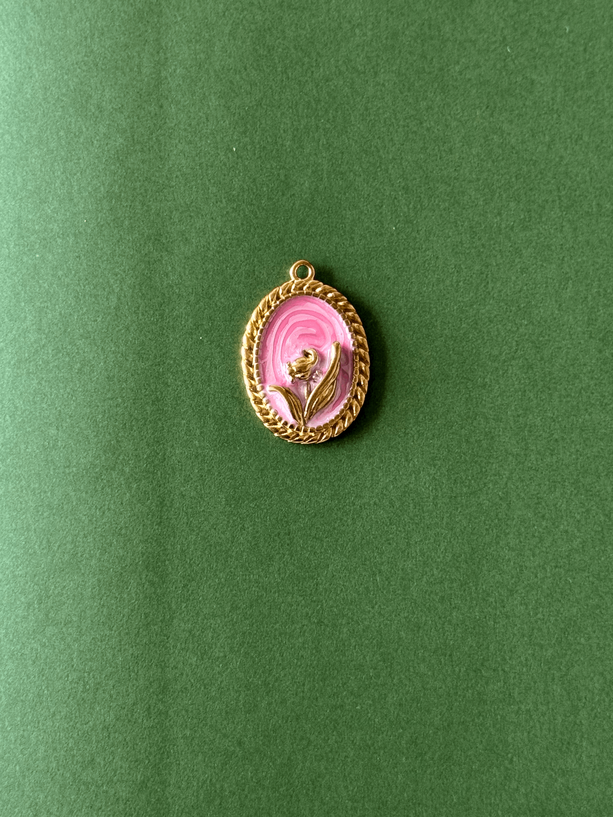 Pink Oval Flower Charm๐ธโจ