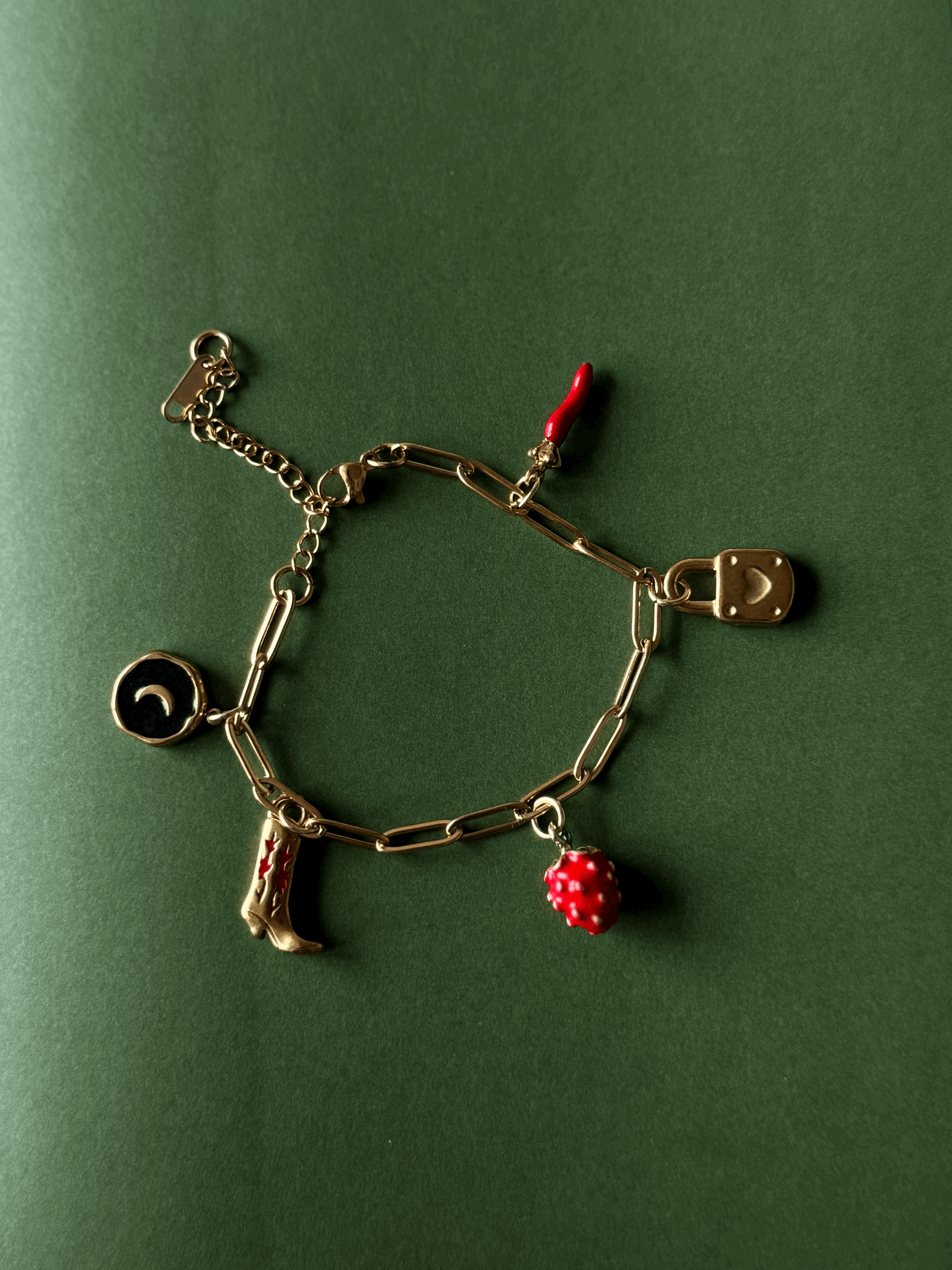 Wild & Lucky Charm Bracelet 🤠🍓🌙✨