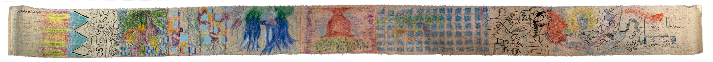 Untitled, painting on a wallpaper roll, 1985, 240 x 17 cm