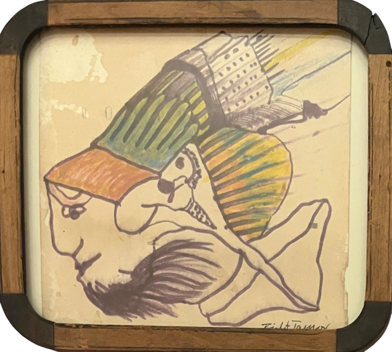 Self-Portrait, drawing, 1976, 10 × 11,50 cm (Private collection)