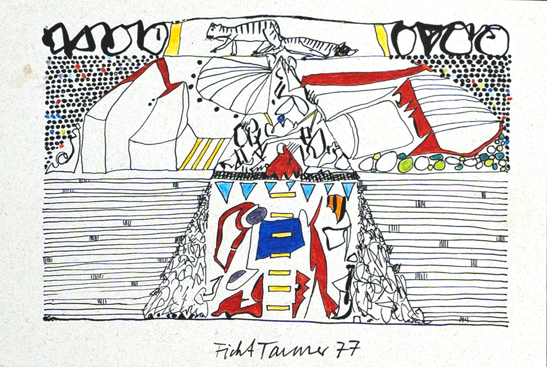 Untitled, drawing, 1977, 12 x 17,50 cm