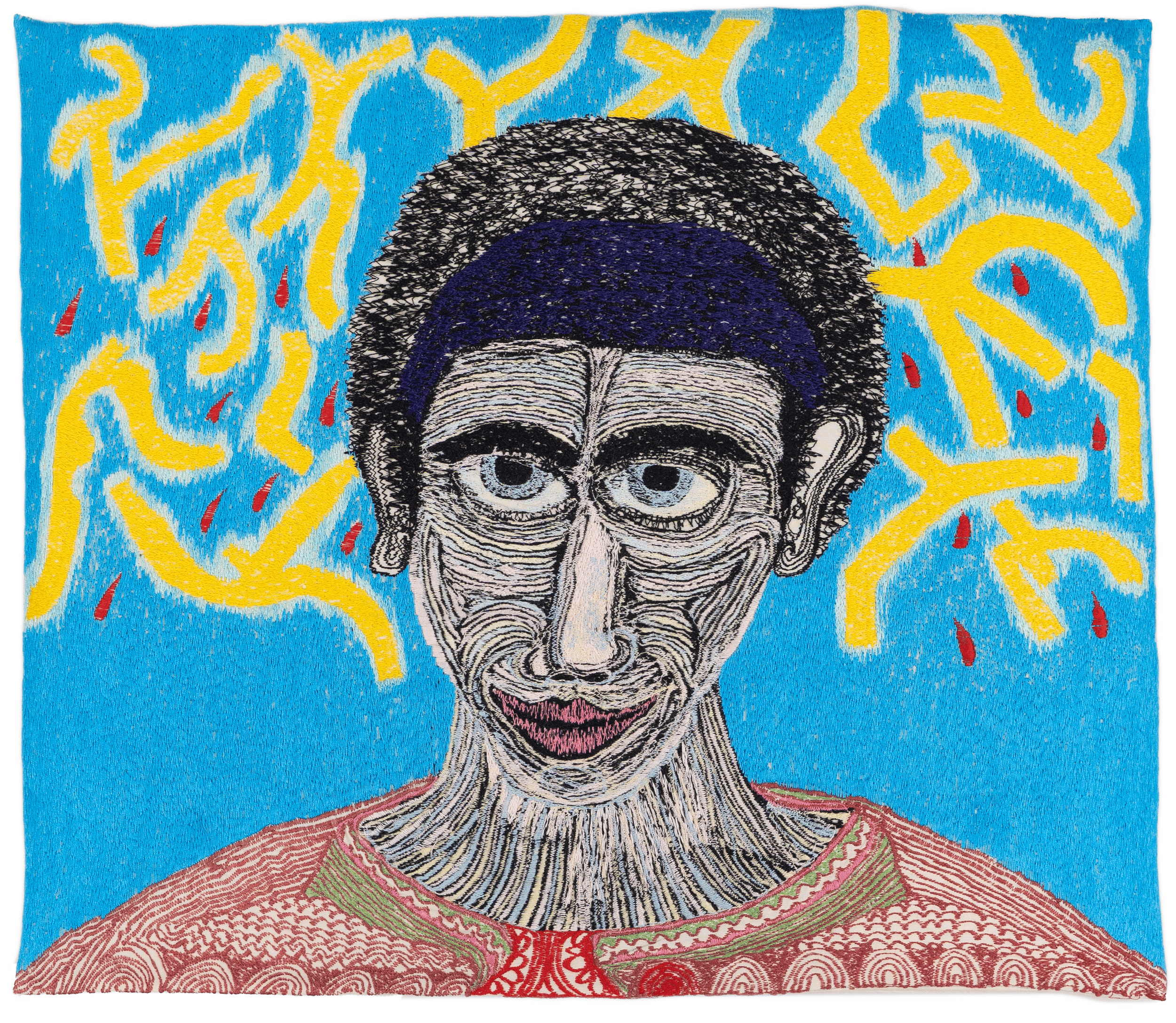 Portrait, embroidery, ca. 2000, 33 × 34 cm (Private collection)