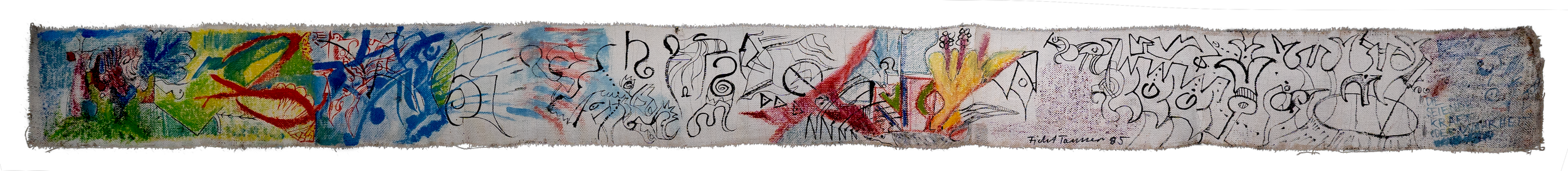 Untitled, painting on a wallpaper roll, 1985, 180 x 15,50 cm