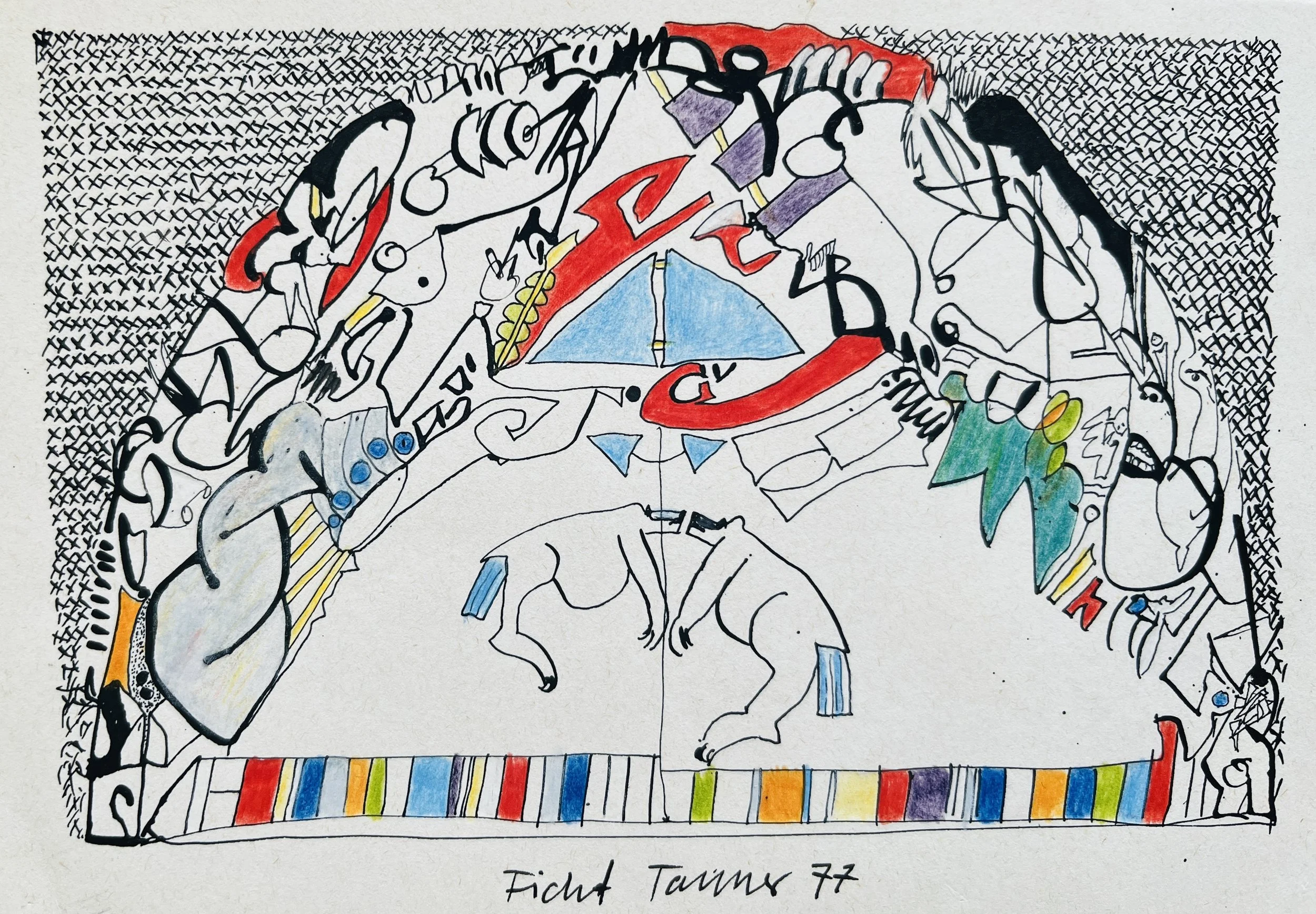 Untitled, drawing, 1977, 12 x 17,50 cm