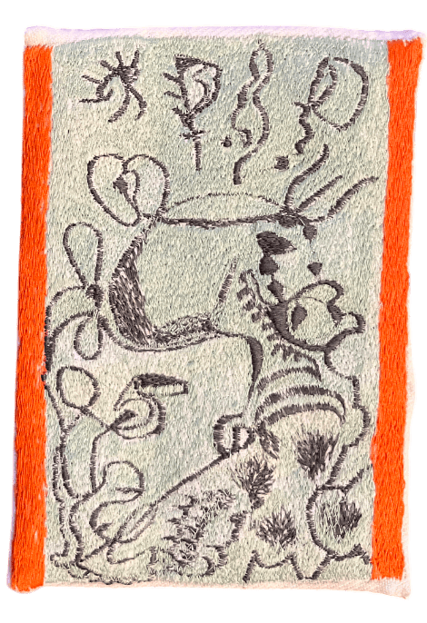 Untitled, embroidery, ca. 2000, 16,50 × 11,50 cm (F.E.63)