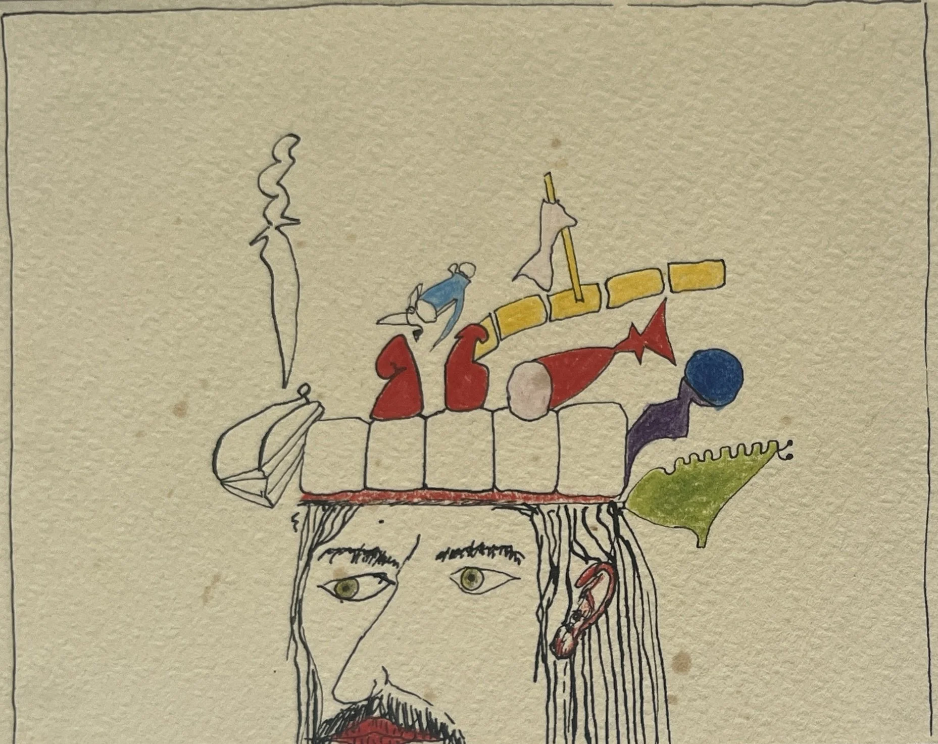Self-Portrait, drawing, 1977, 8 x 10 cm (Private collection)