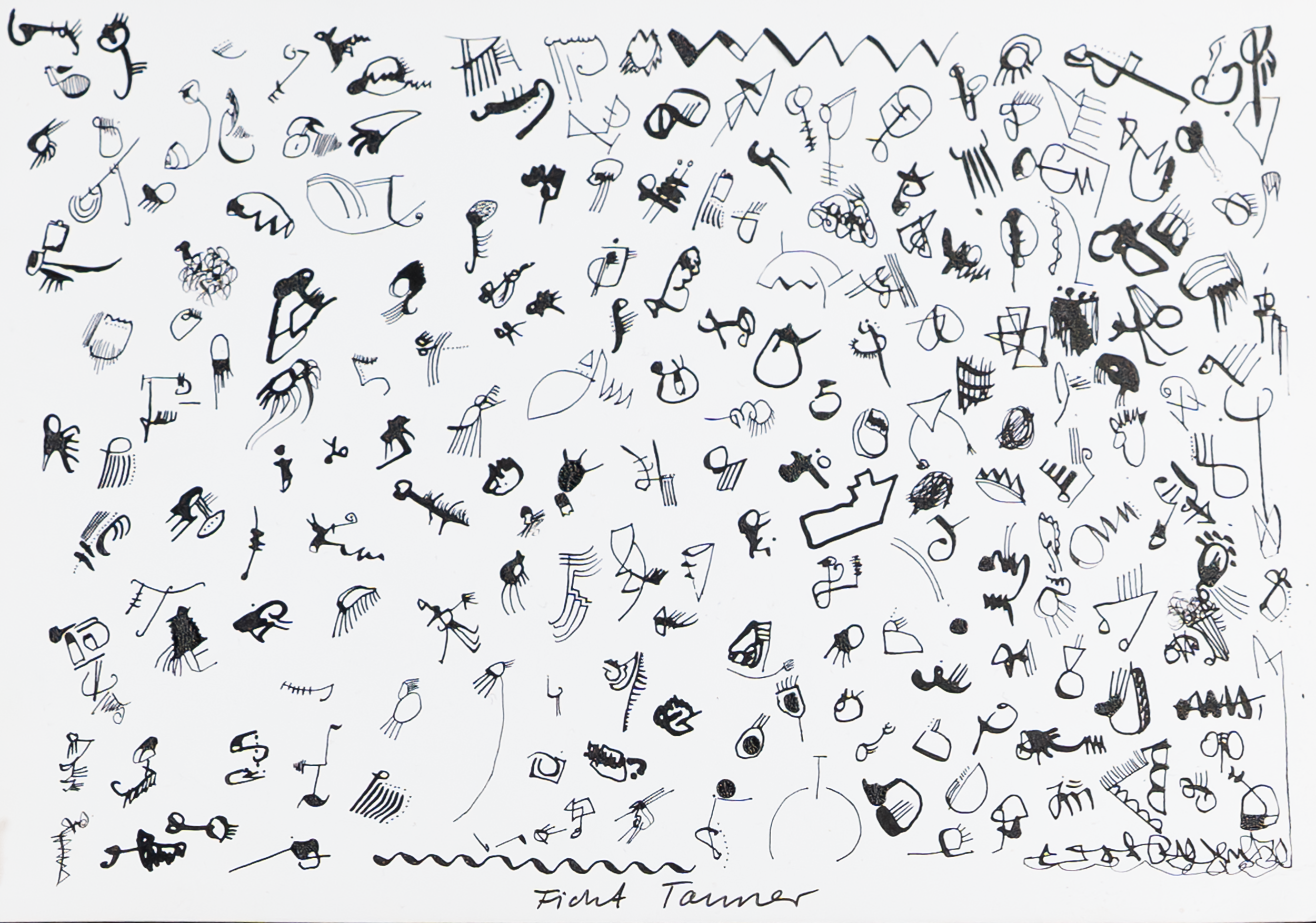 Untitled, drawing, ca. 1979, 14,90 × 2 cm
