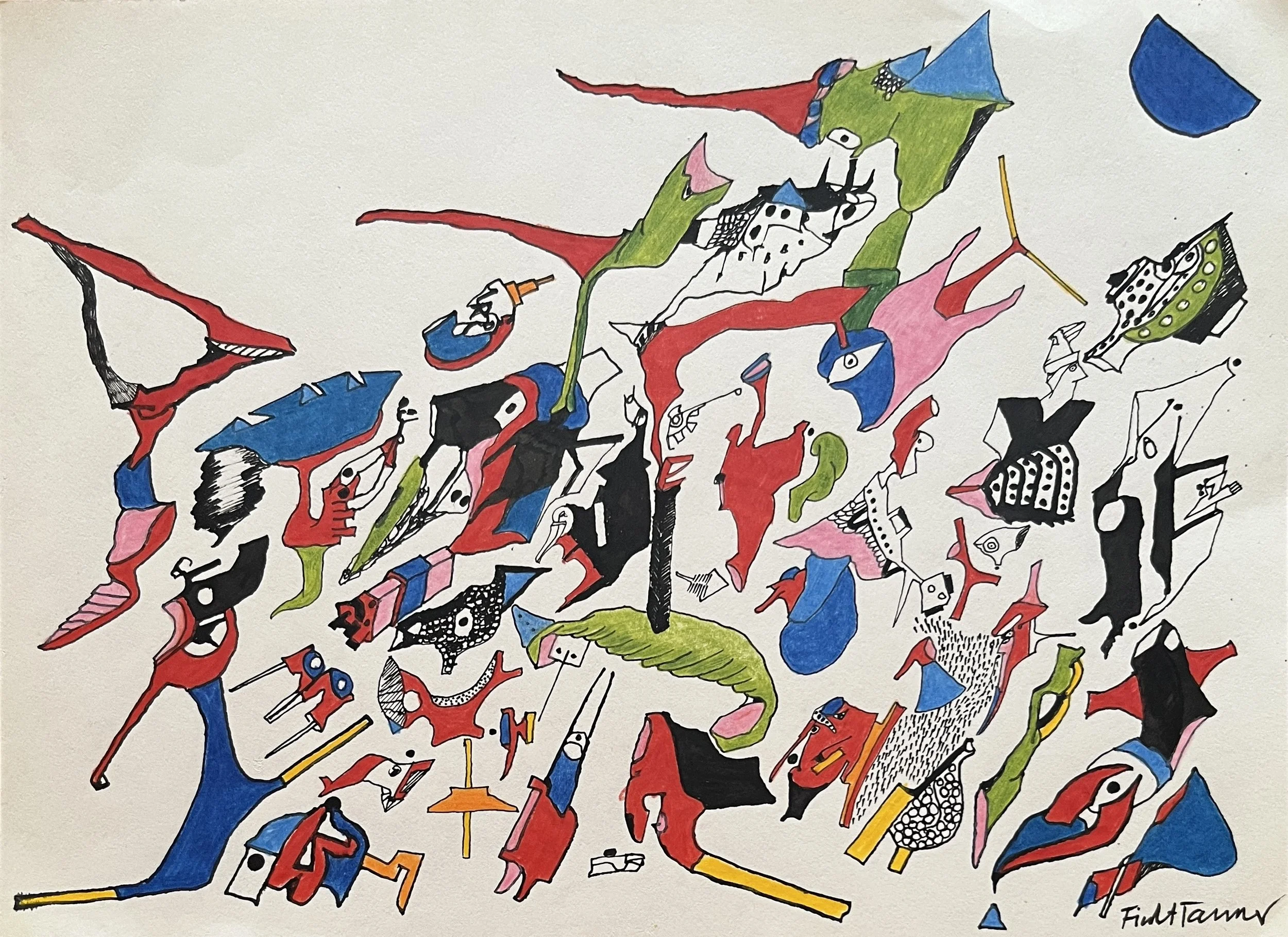 Untitled, drawing, ca. 1979, 15,40 × 21 cm