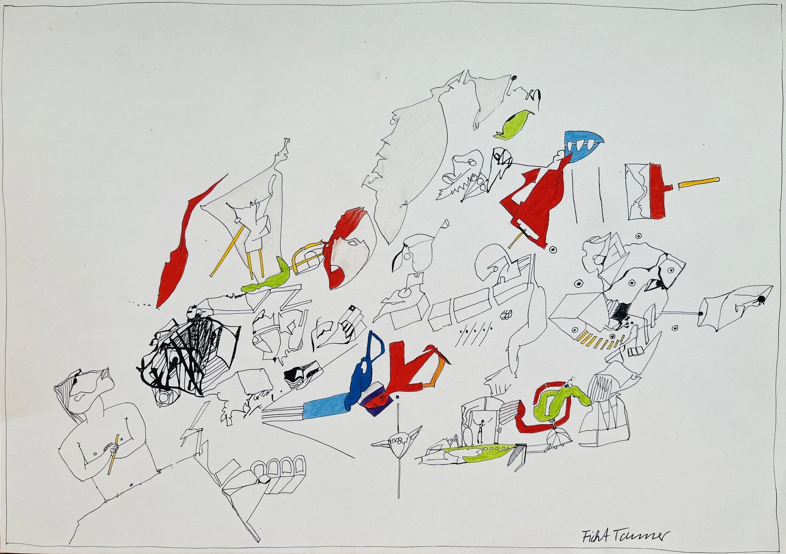 Self-Portrait, drawing, ca. 1979, 30 x 42 cm