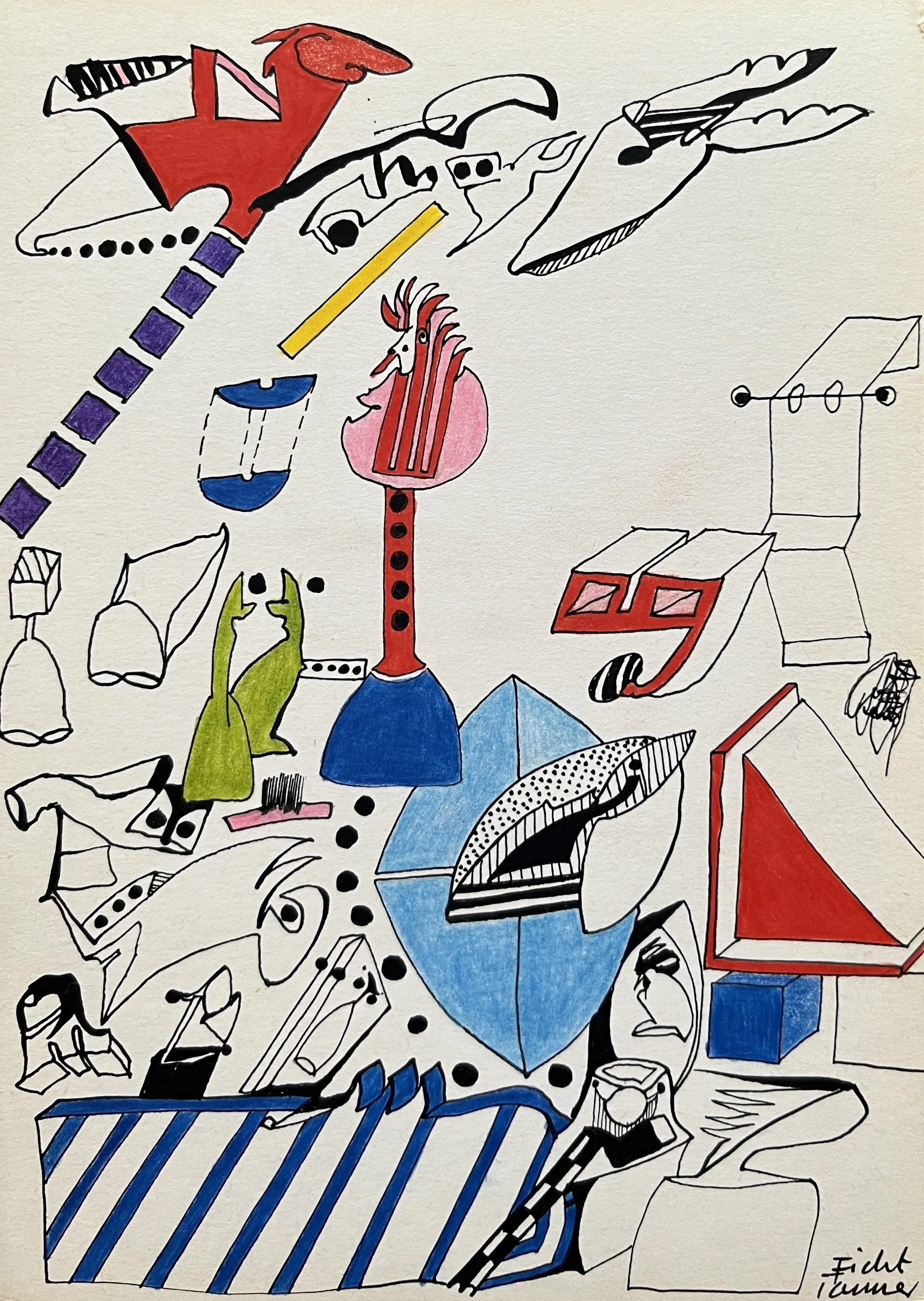 Untitled, drawing, ca. 1970, 10,50 x 14,50 cm (Private collection)