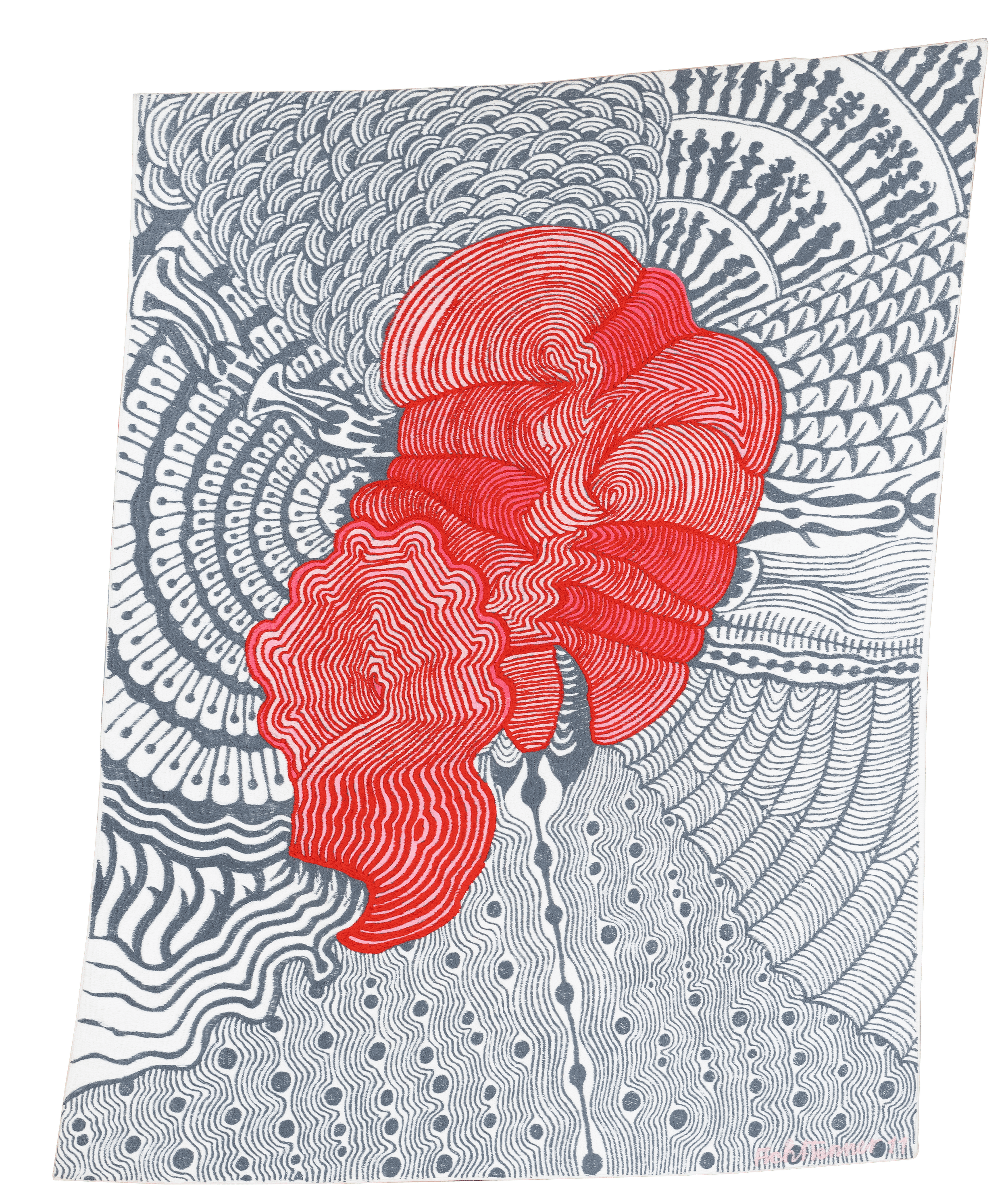 Untitled, embroidery, 2011, 66 × 52 cm
